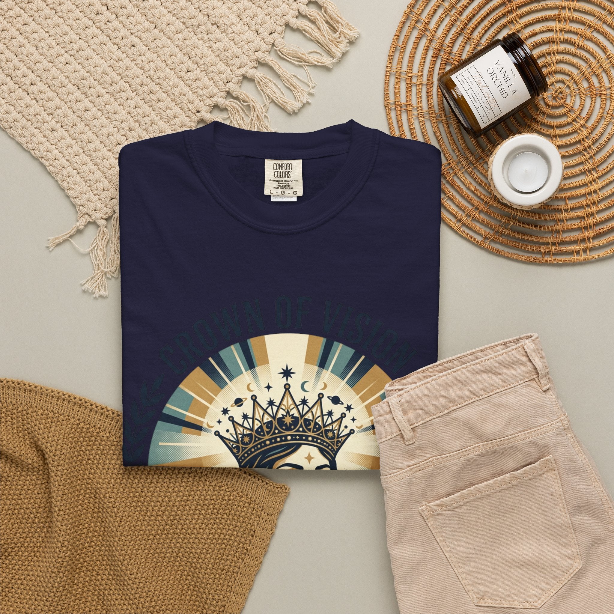 Power Runs Black Crown of Vision T-Shirt — Vintage Inspirational Graphic Tee by Printify