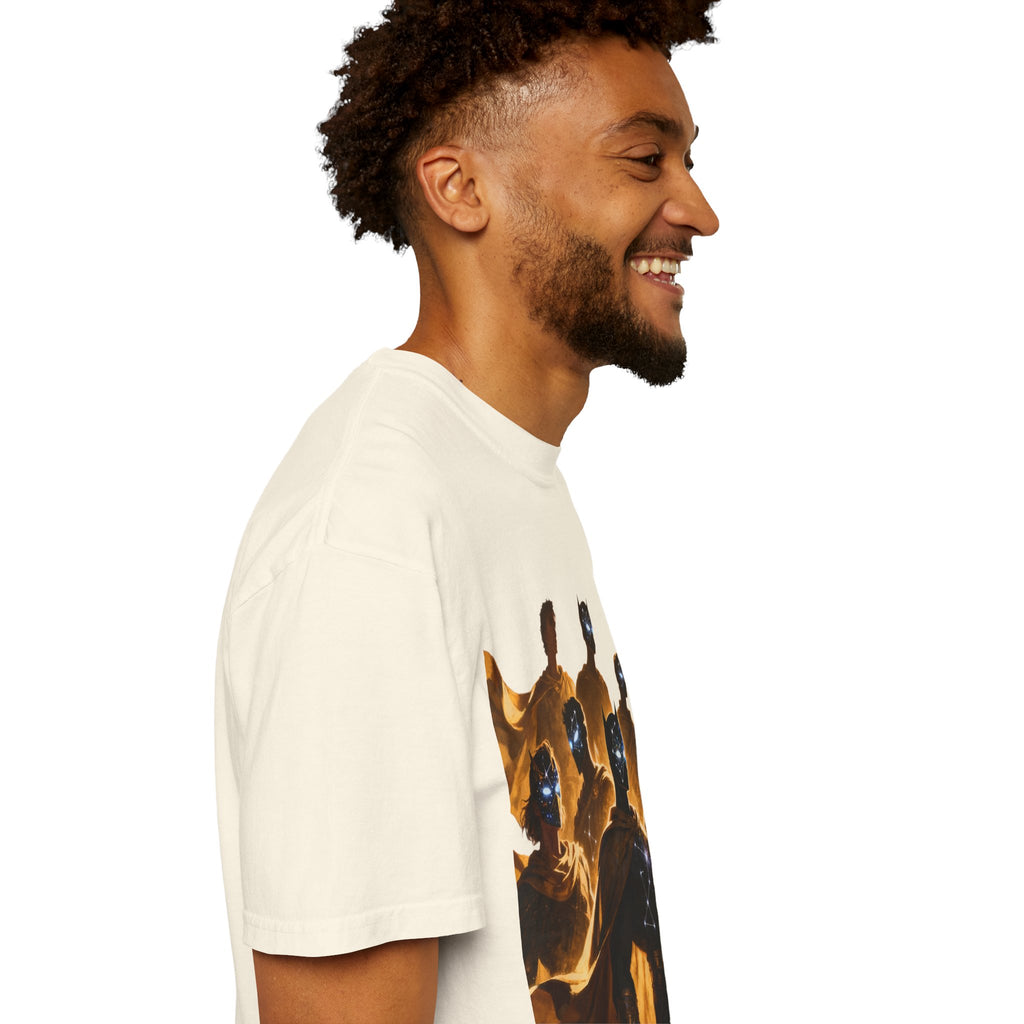 PRB Cosmic Heroes Graphic Tee (Golden Cloaks & Starry Faces) by Power Runs Black