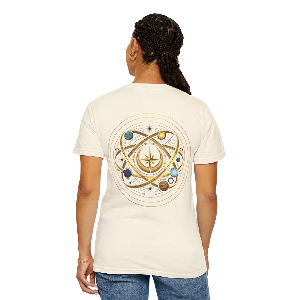 PRB Crown & Cosmos Graphic T-Shirt | Gold Royal Crest & Celestial Back by Printify