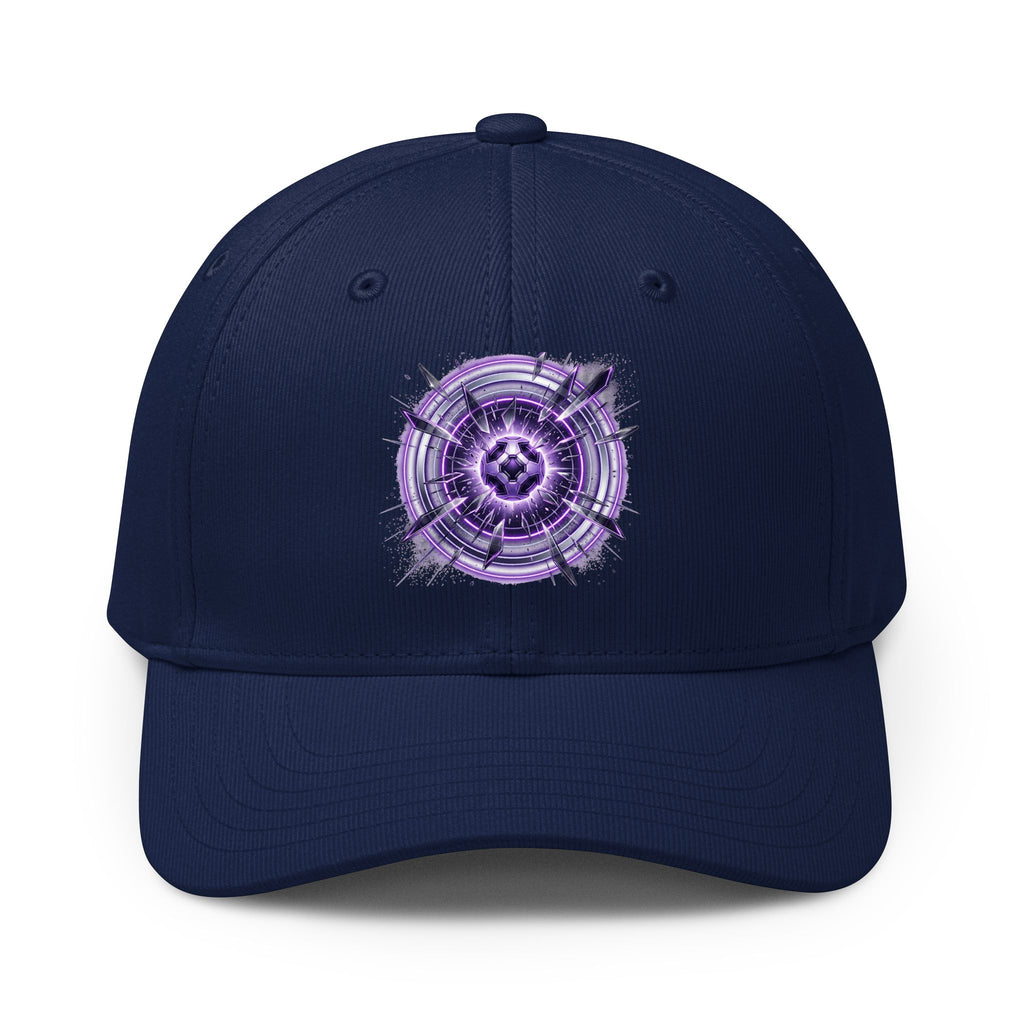 Power Runs Black Purple Mandala Soccer Adidas Cap — Minimal Streetwear Dad Hat by Power Runs Black