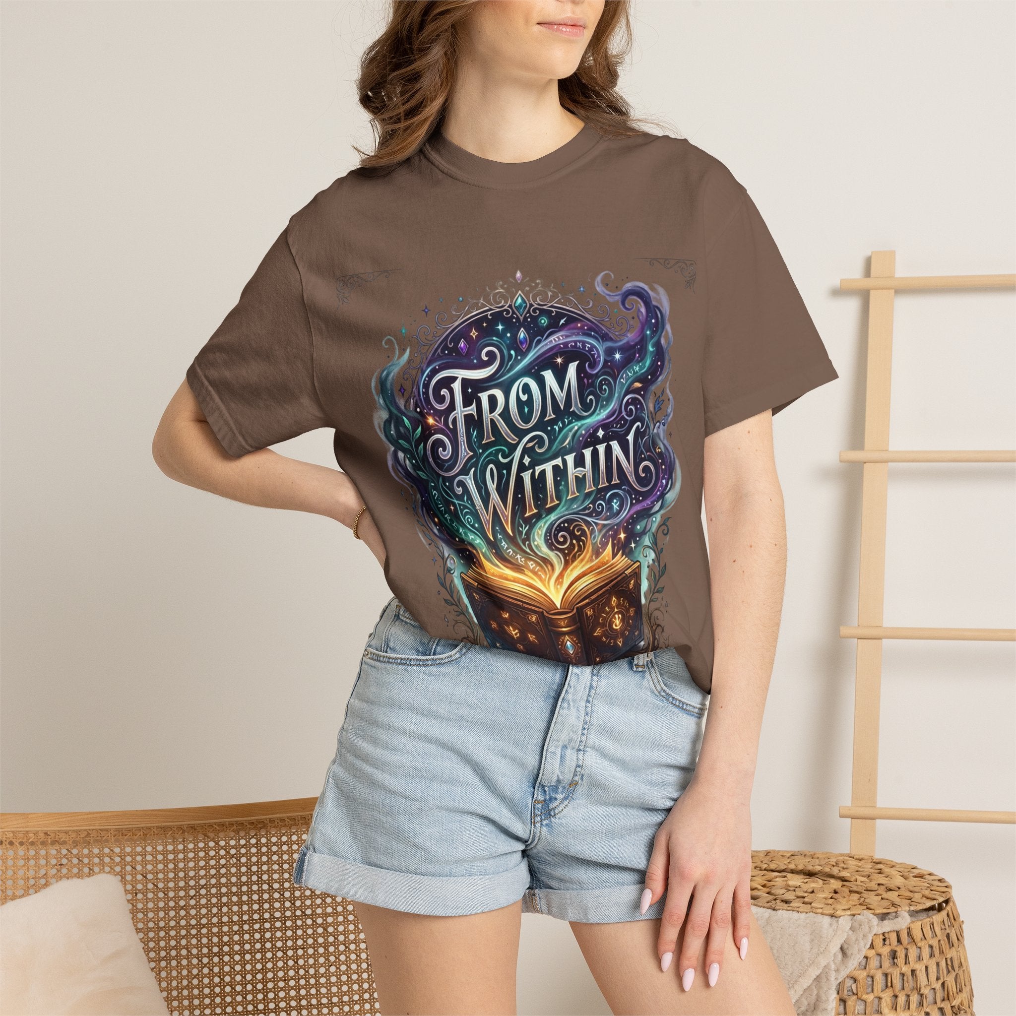 PRB From Within Magic Book T-Shirt — Fantasy Illustrated Graphic Tee by Power Runs Black