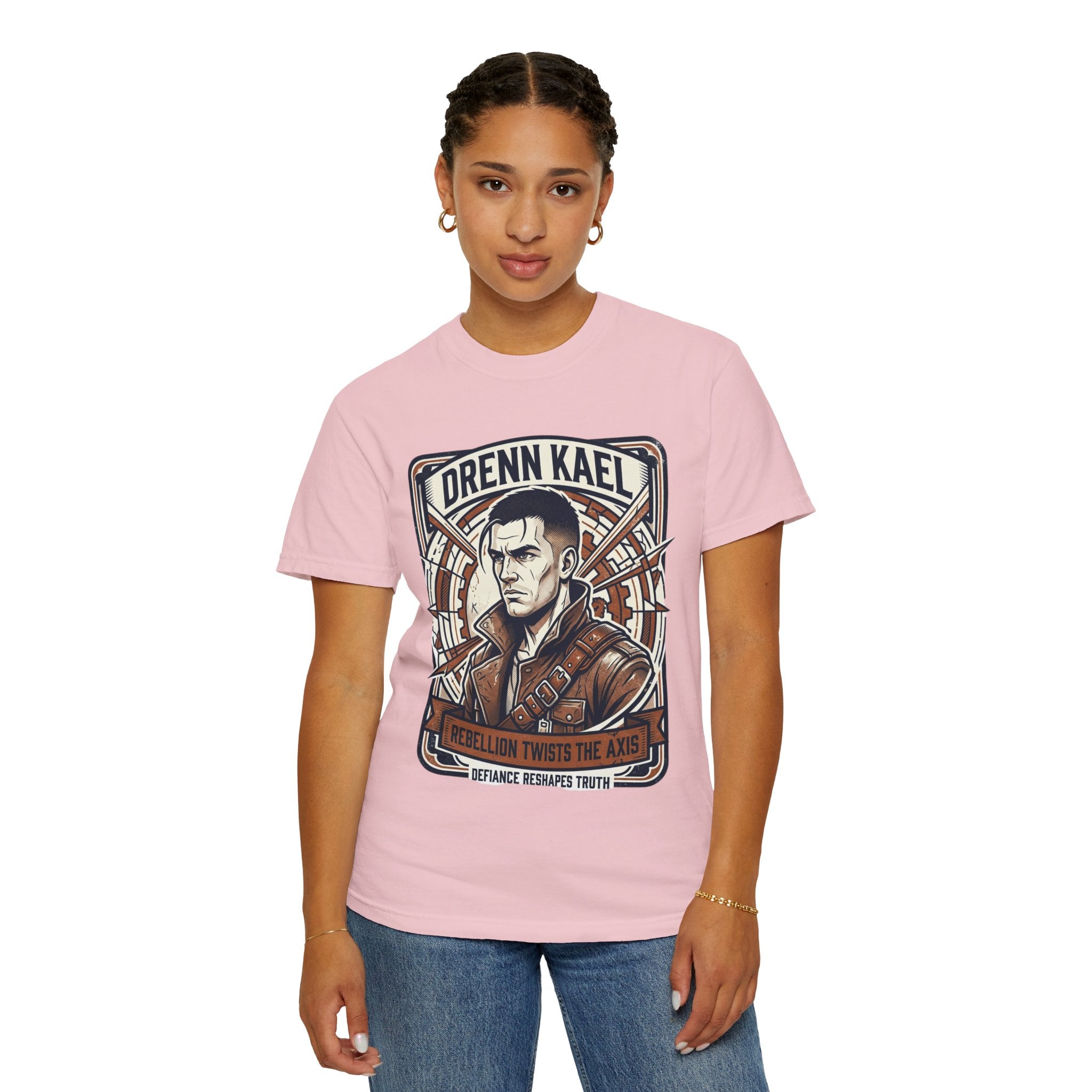 Power Runs Black PRB Drenn Kael Portrait T-Shirt — "Rebellion Twists the Axis" Graphic Tee by Power Runs Black