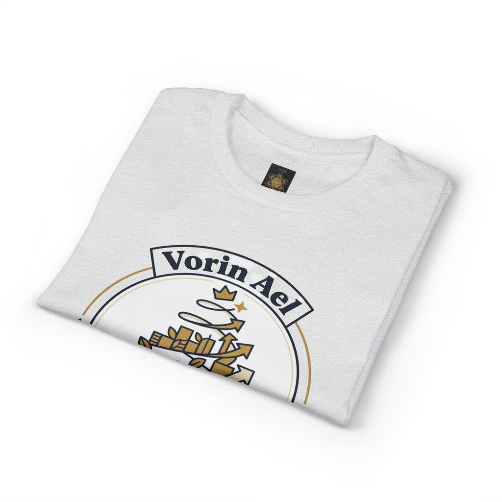 Power Runs Black PRB Vorin Ael Crest T-Shirt — Fantasy Guild Emblem Tee by Printify