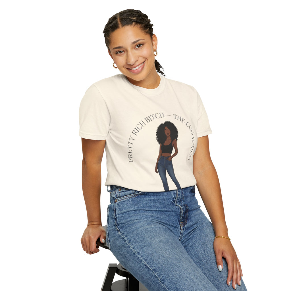 Pretty Rich Bitch The Collection by PRB Graphic Tee (Afro Curly Woman) by Power Runs Black