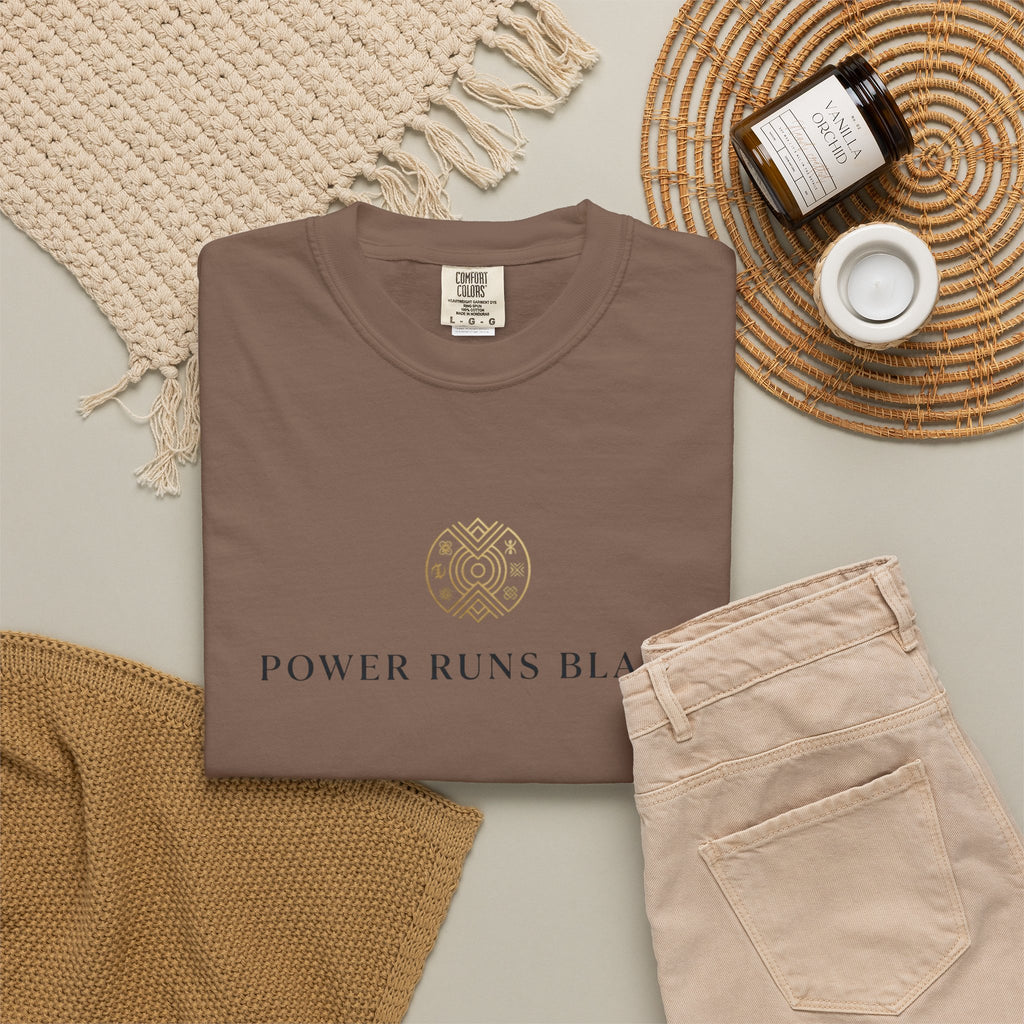 Power Runs Black PRB Graphic T-Shirt — Minimal Emblem Tee by Power Runs Black