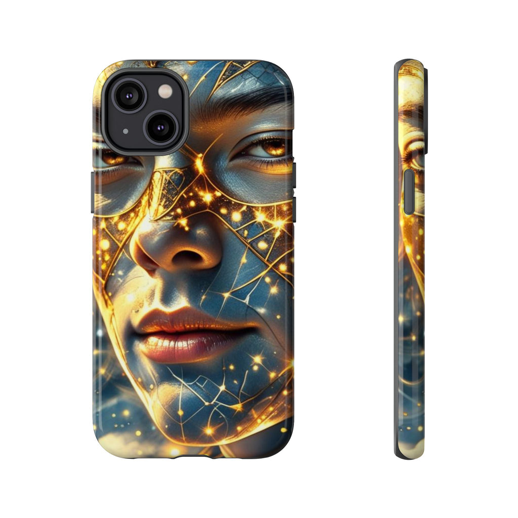PRB Galactic Portrait Tough Case | Cosmic Face Phone Case, Starry Nebula Design by Power Runs Black