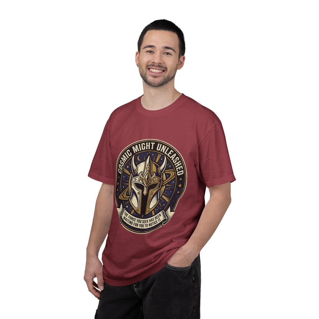 PRB Starforged Flex Cosmic Might Unleashed T-Shirt — Mythic Helmet Graphic Tee by Power Runs Black