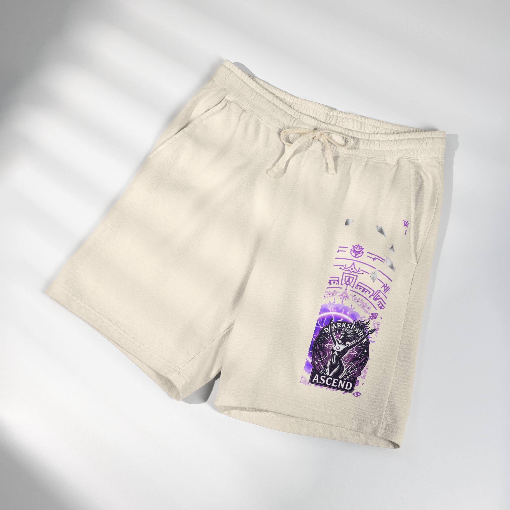Power Runs Black PRB Ascend Graphic Sweat Shorts — Light Fleece Athletic Lounge Shorts by Power Runs Black