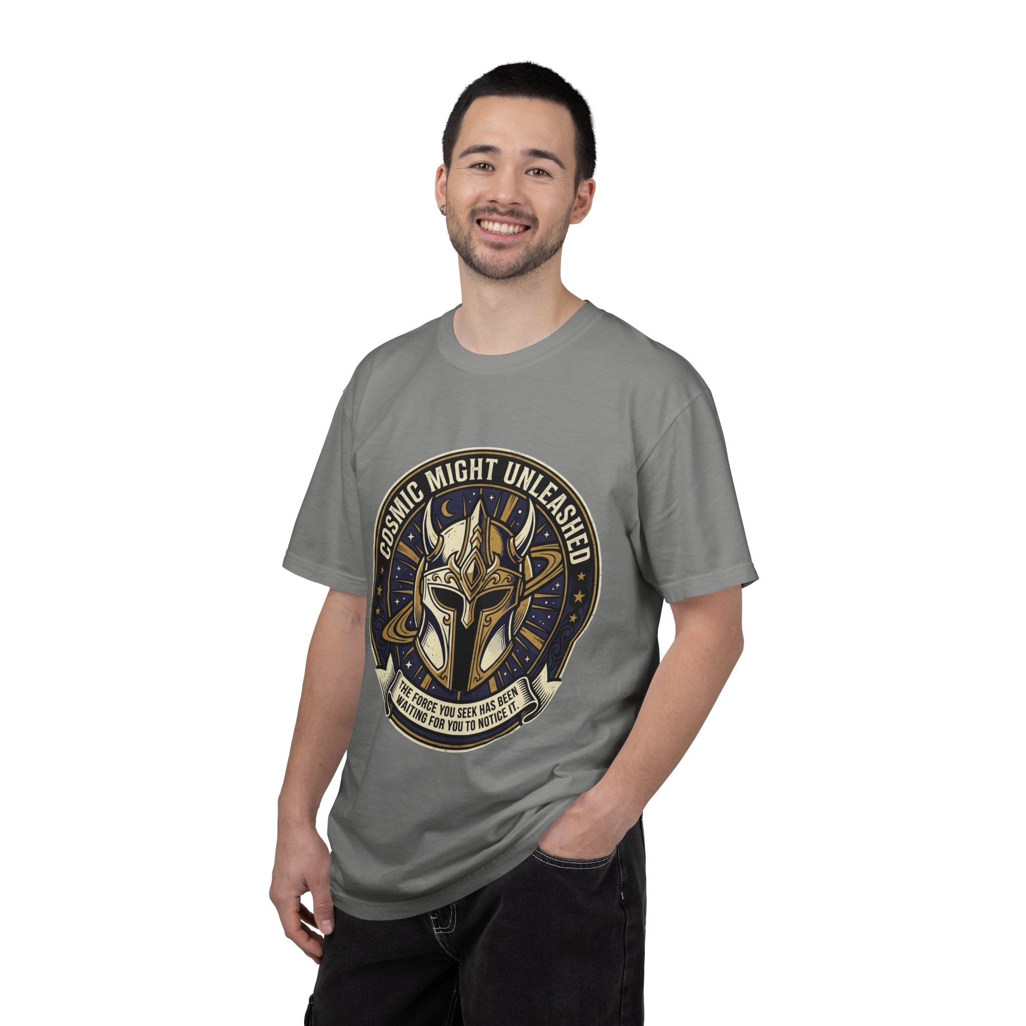 PRB Starforged Flex Cosmic Might Unleashed T-Shirt — Mythic Helmet Graphic Tee by Power Runs Black