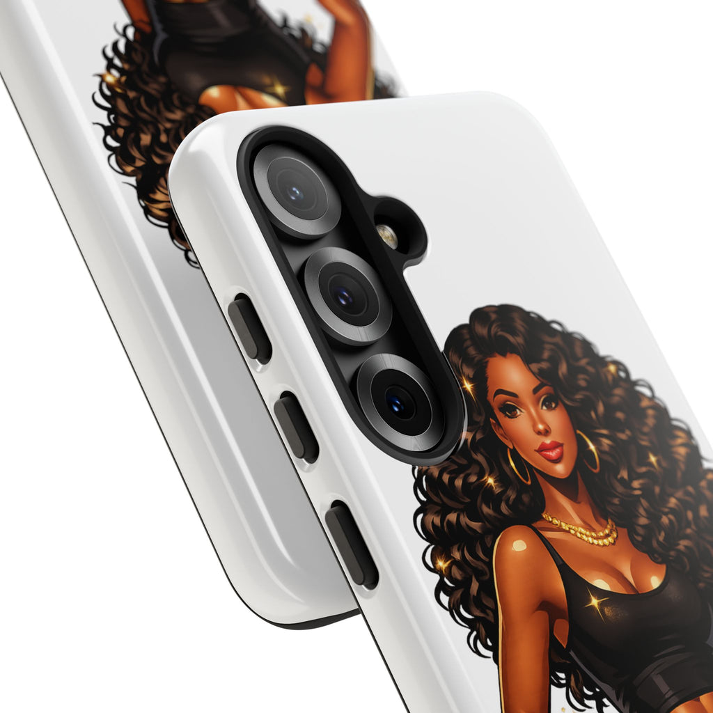 Pretty Rich Bitch by PRB Curly Hair Phone Case by Printify