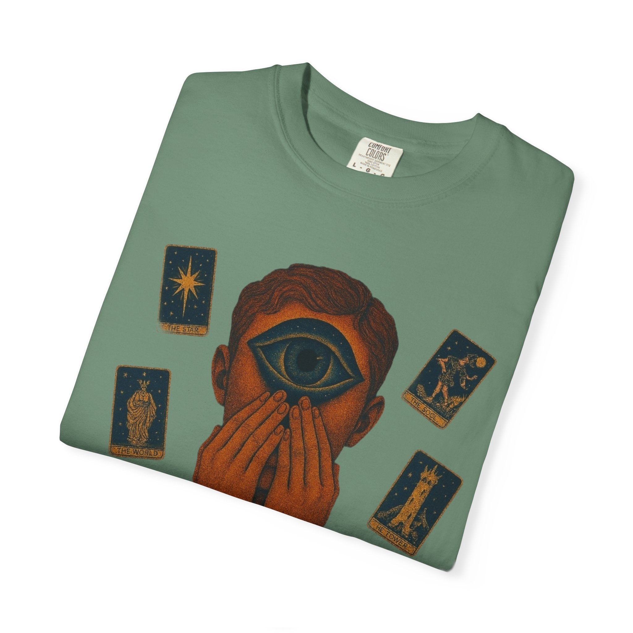 PRB Third Eye Tarot Illustration T-shirt | Occult Mystic Artwork by Power Runs Black