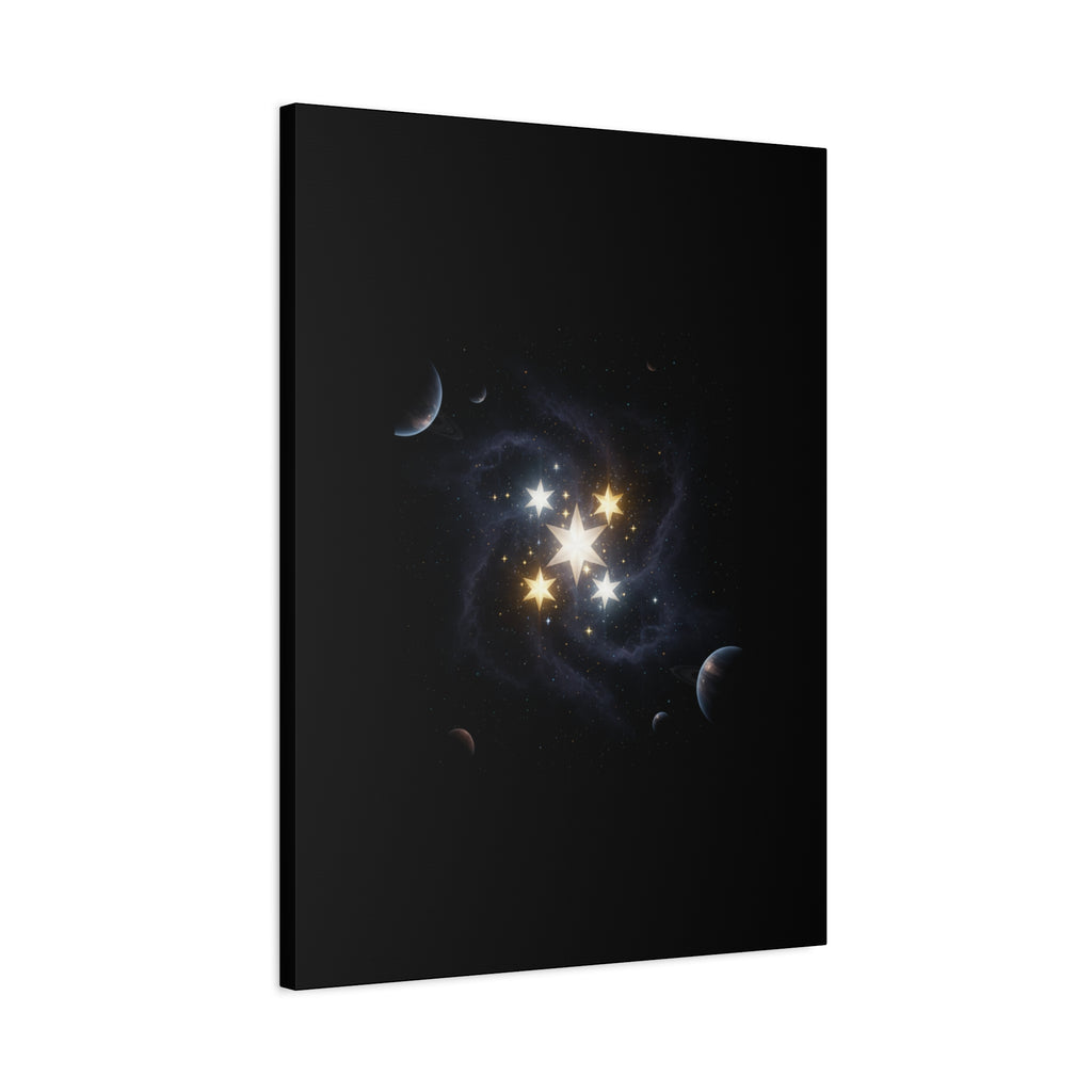 PRB Celestial Star Cluster Matte Canvas Print — Cosmic Planets Wall Art by Printify