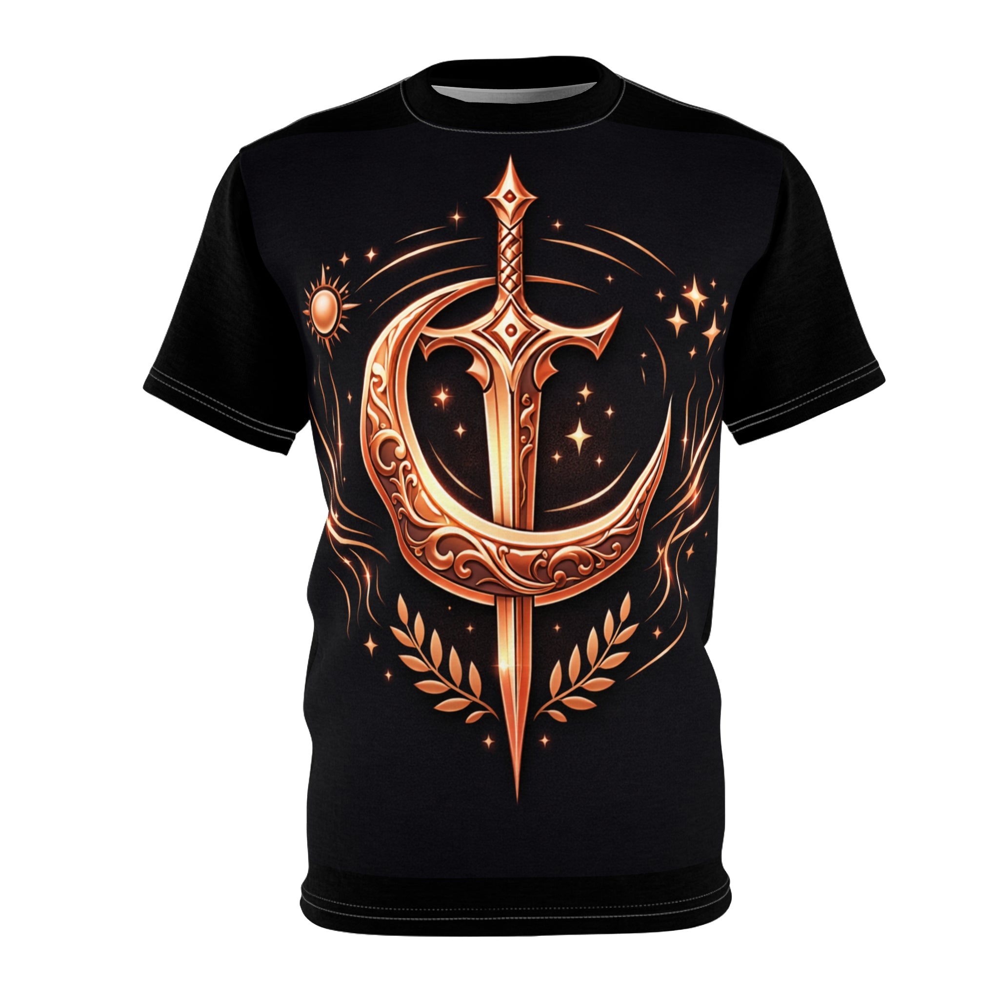 PRB Crescent Sword Emblem Tee | Moon Sword Graphic T-Shirt by Power Runs Black