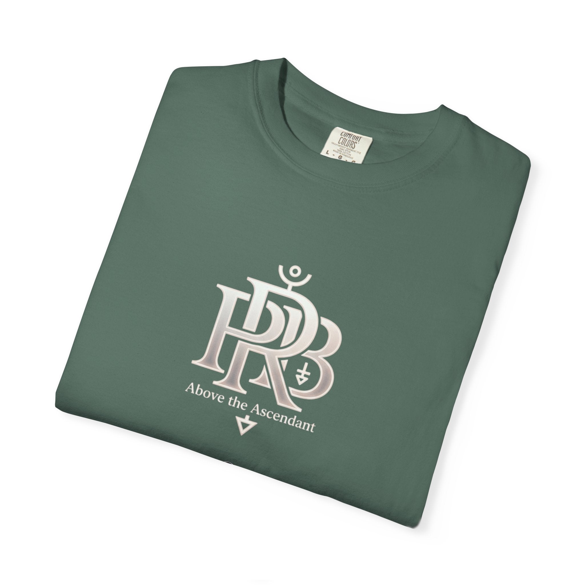 Printify Silhouette Logo T‑Shirt — Minimalist Dressed Figure & PRD Monogram - T-Shirt
