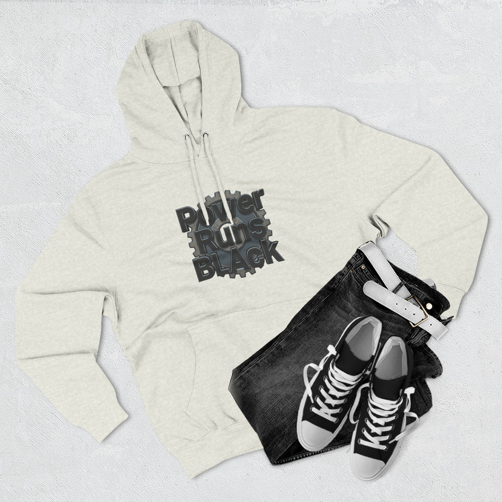 PRB Built of Power Graphic Hoodie — ‘Power Runs Black’ Industrial Mech Design by Power Runs Black