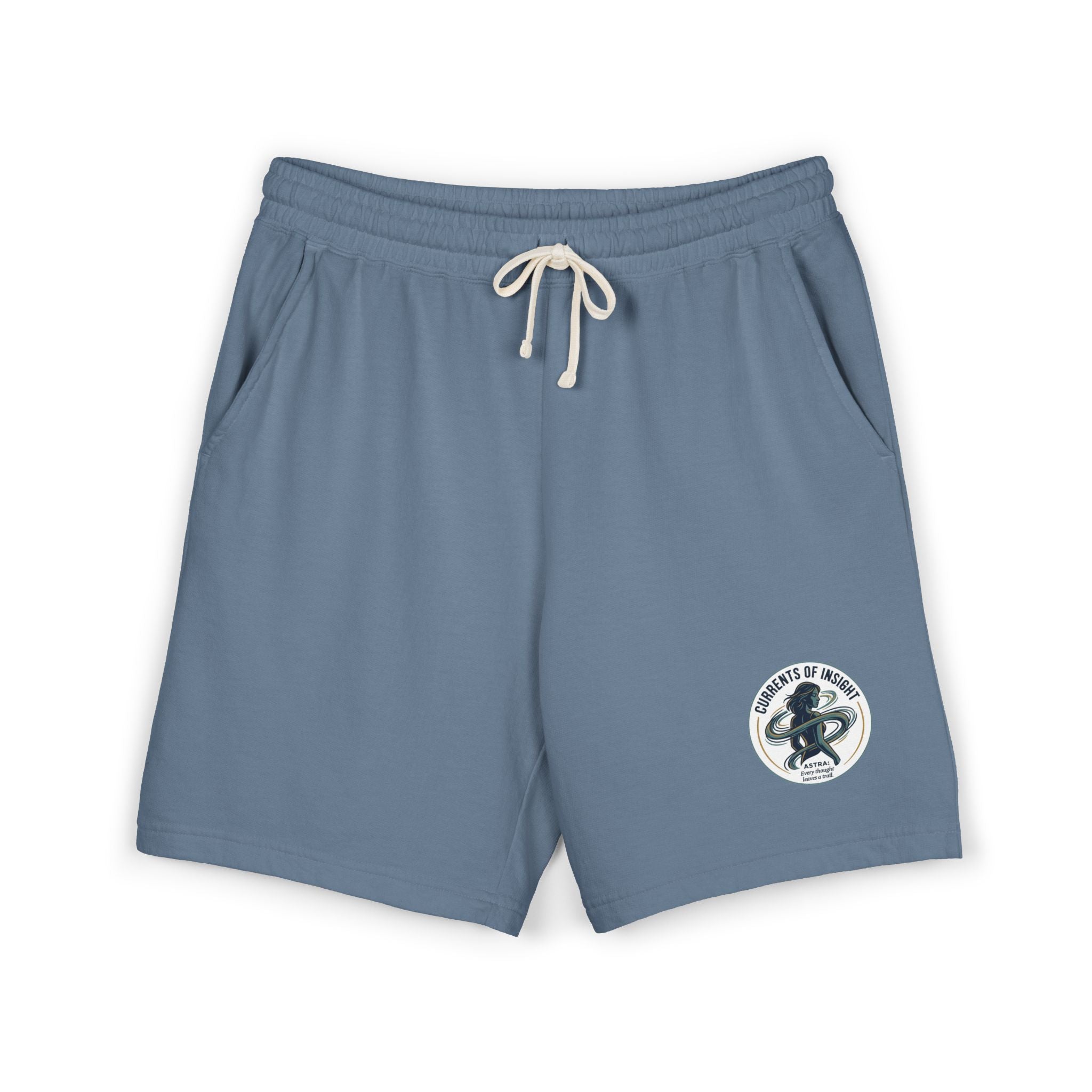 Power Runs Black Lightweight Fleece Sweat Shorts — Vintage Surf Patch by Power Runs Black