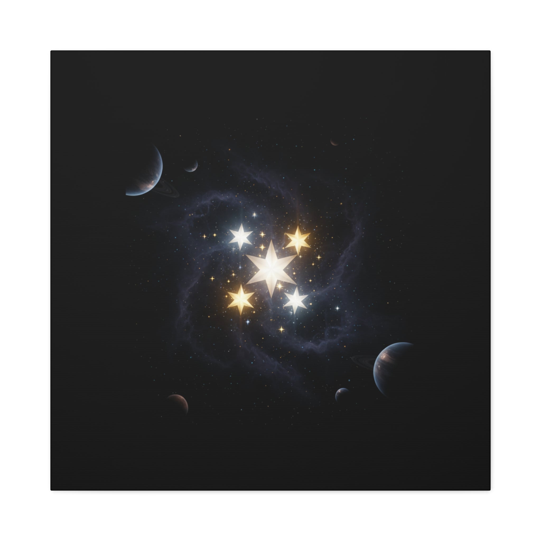 PRB Celestial Star Cluster Matte Canvas Print — Cosmic Planets Wall Art by Printify