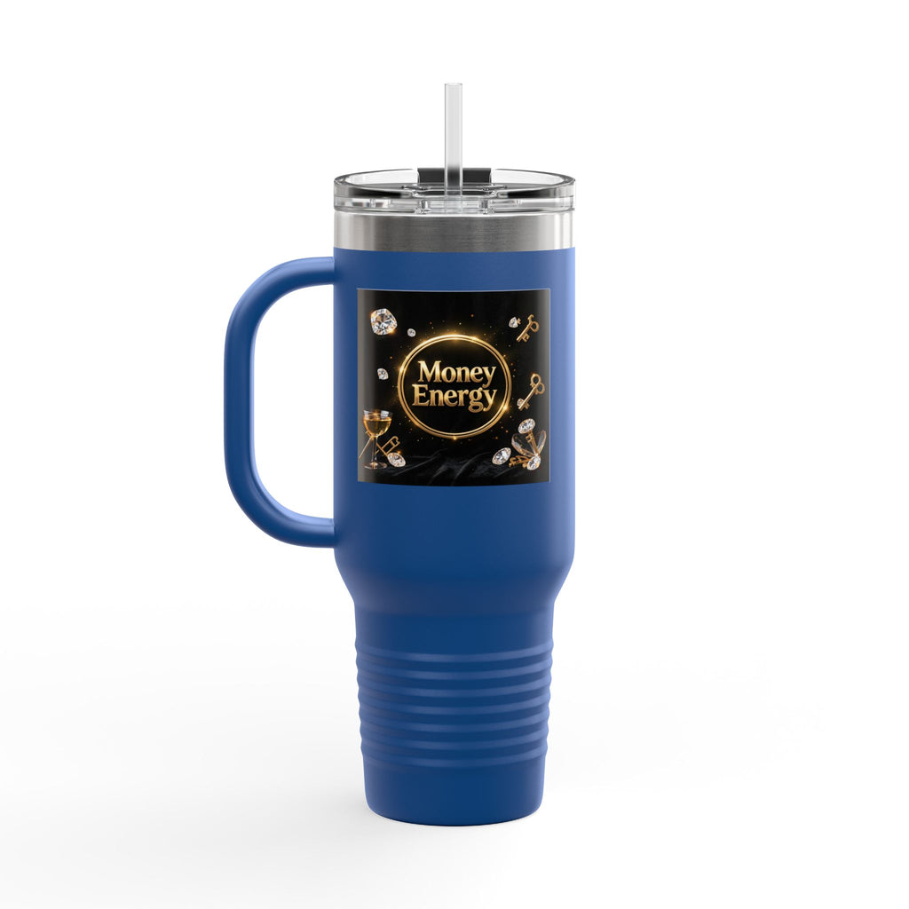 PRB 40oz Insulated Travel Mug — "Money Energy" Motivational Design by Printify