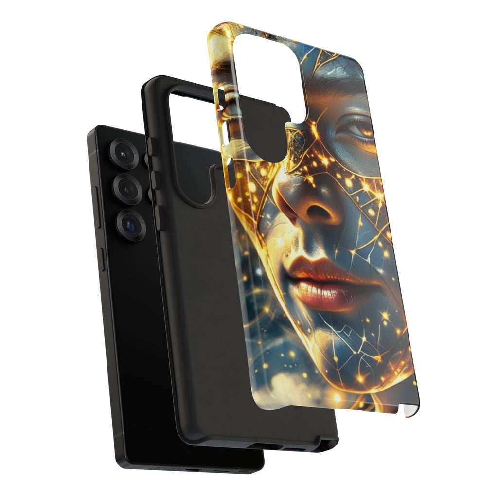 PRB Galactic Portrait Tough Case | Cosmic Face Phone Case, Starry Nebula Design by Printify