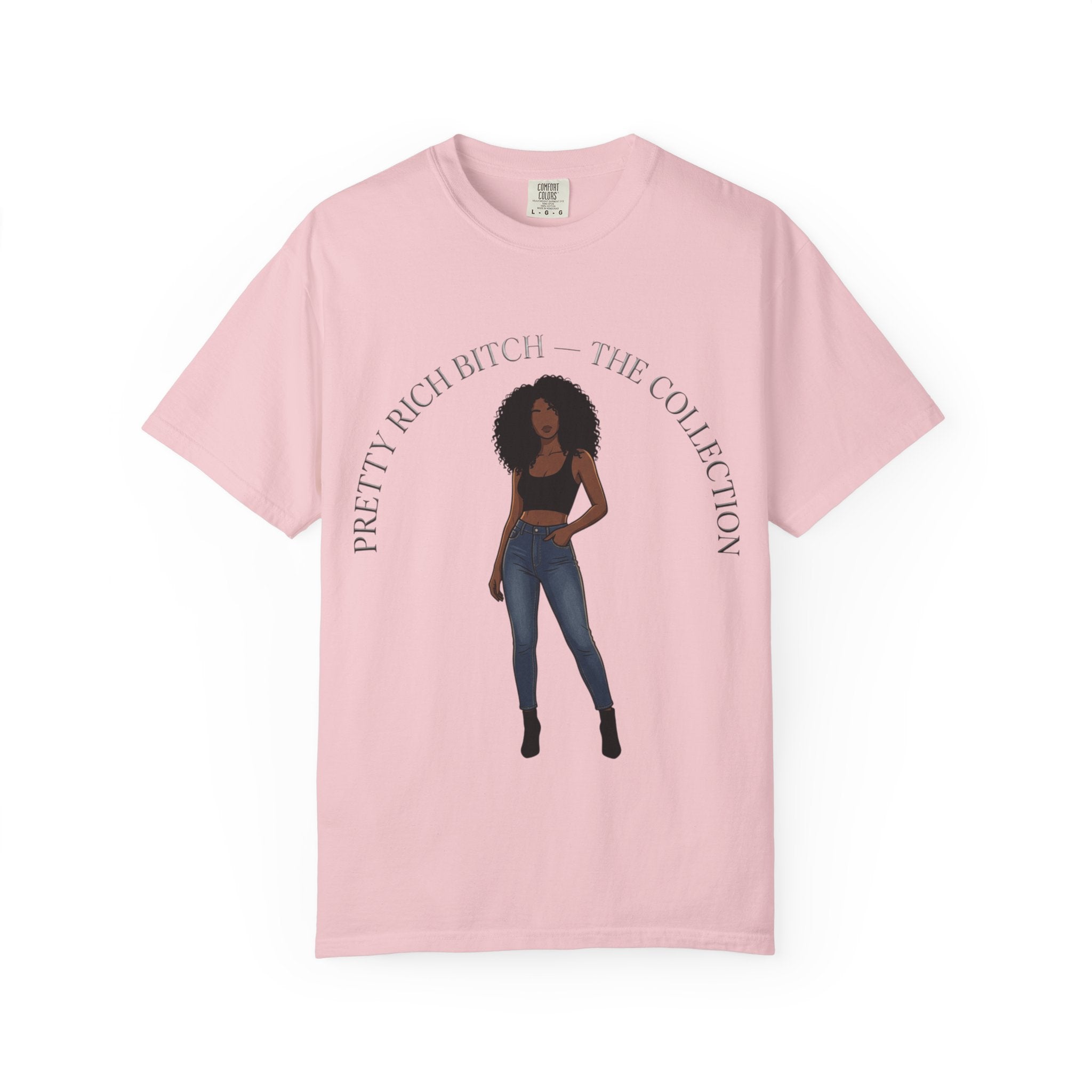 Pretty Rich Bitch The Collection by PRB Graphic Tee (Afro Curly Woman) by Power Runs Black