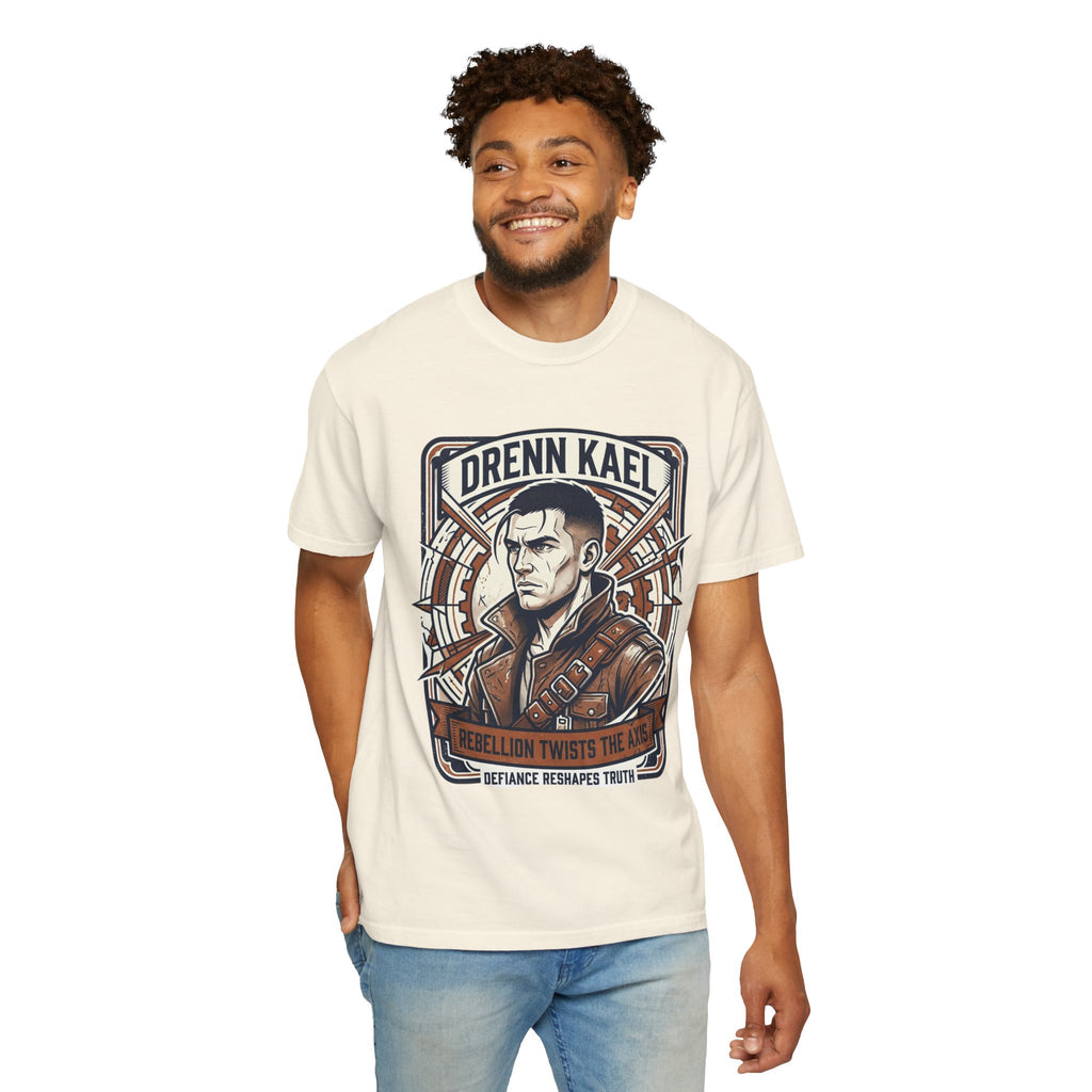 Power Runs Black PRB Drenn Kael Portrait T-Shirt — "Rebellion Twists the Axis" Graphic Tee by Power Runs Black
