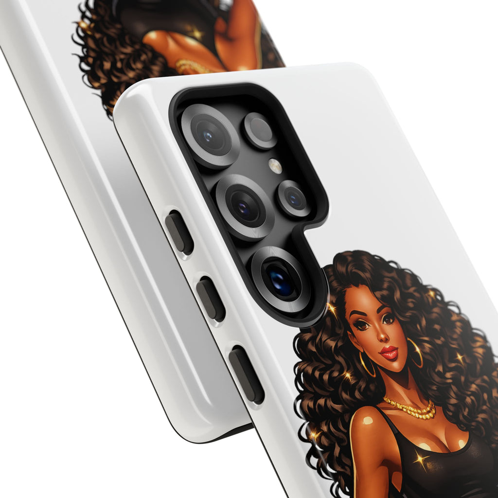 Pretty Rich Bitch by PRB Curly Hair Phone Case by Power Runs Black