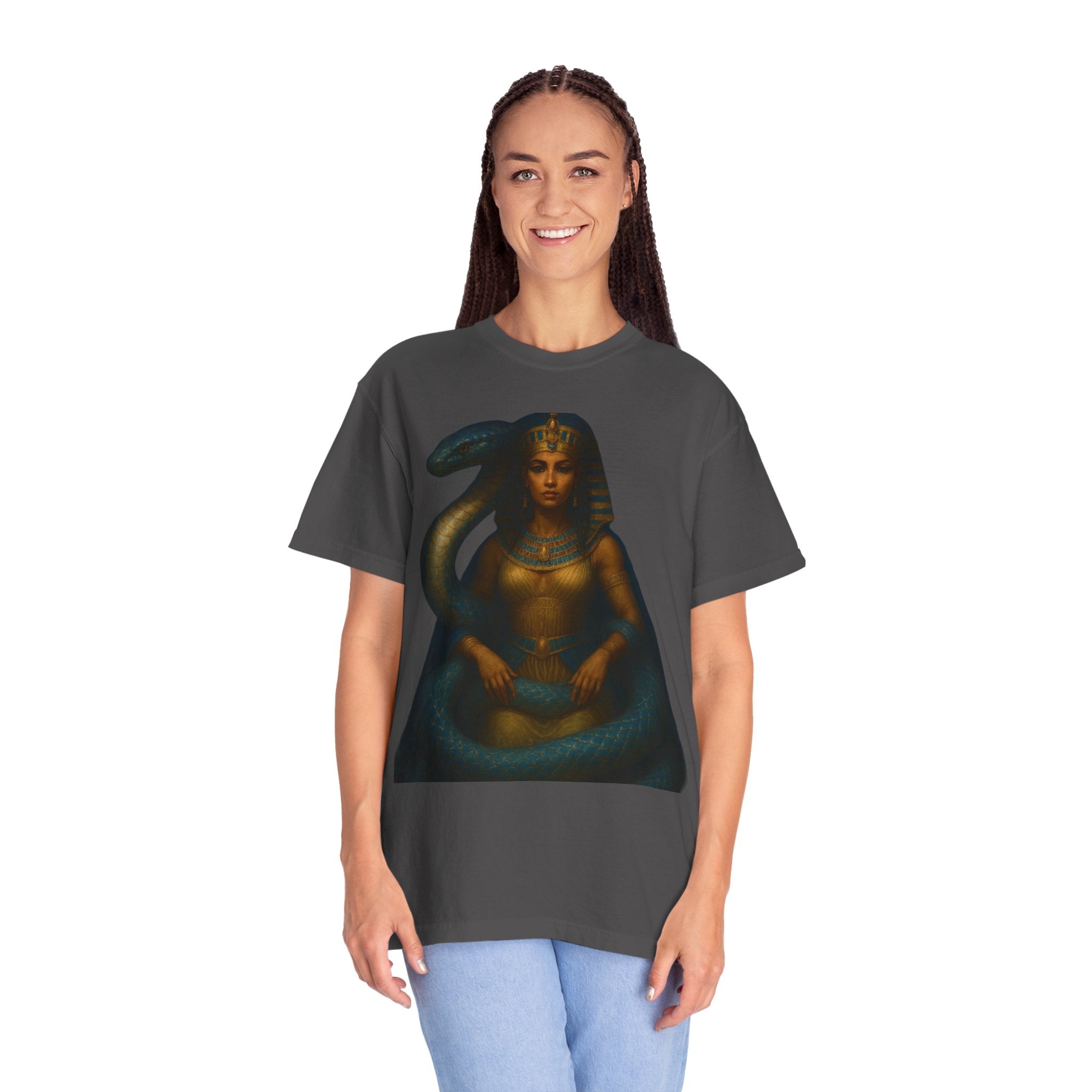 PRB Egyptian Goddess with Snake T-Shirt | Pharaoh Serpent Art Tee by Power Runs Black