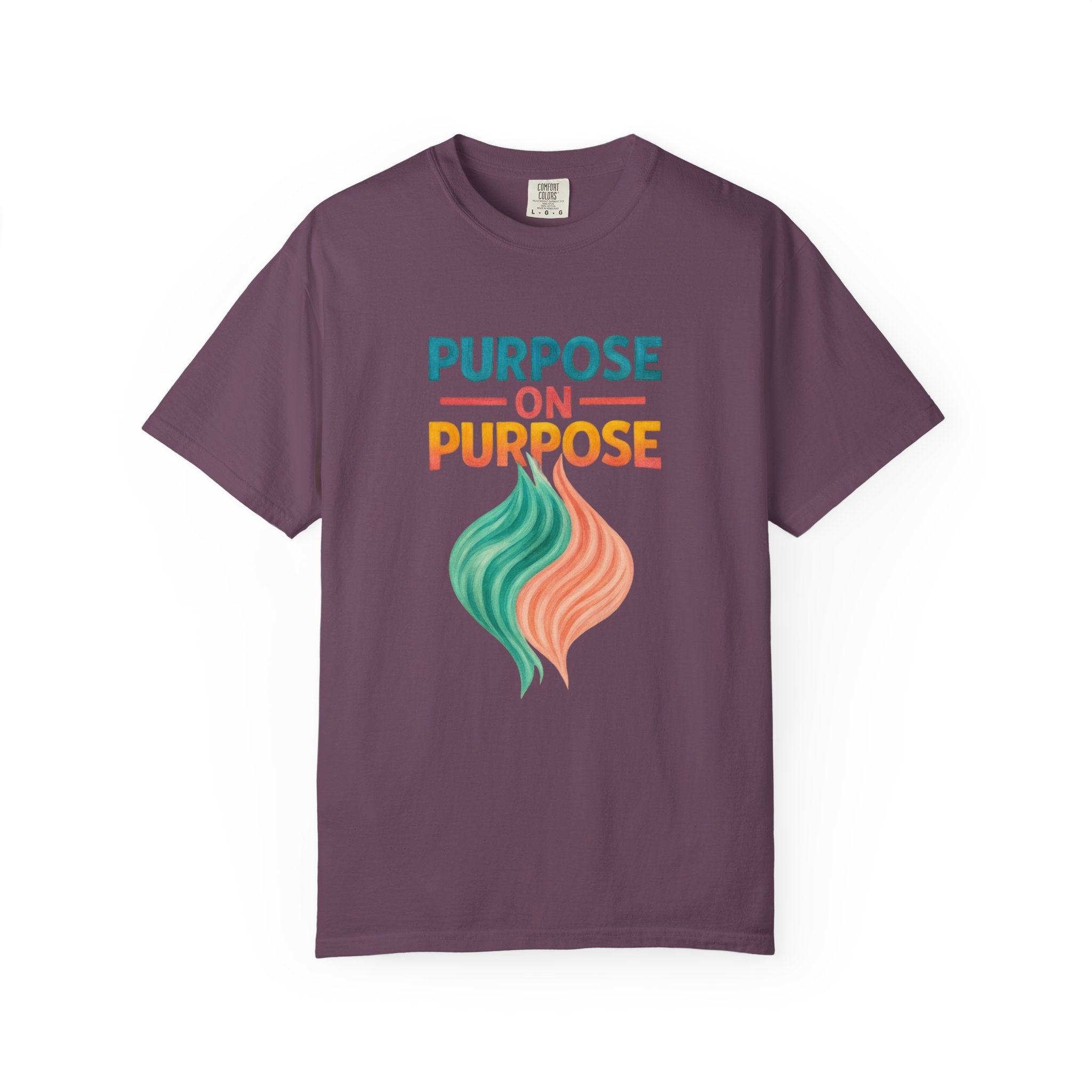 PRB Purpose On Purpose T-Shirt — Inspirational Graphic Tee with Abstract Wave Design by Power Runs Black