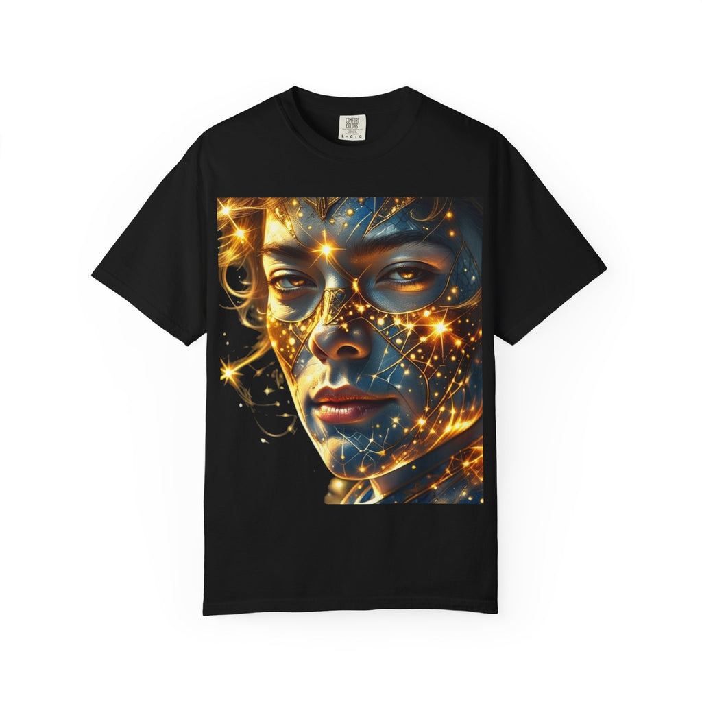 PRB Celestial Glow Unisex Graphic T-Shirt | Luminous Portrait Tee by Power Runs Black