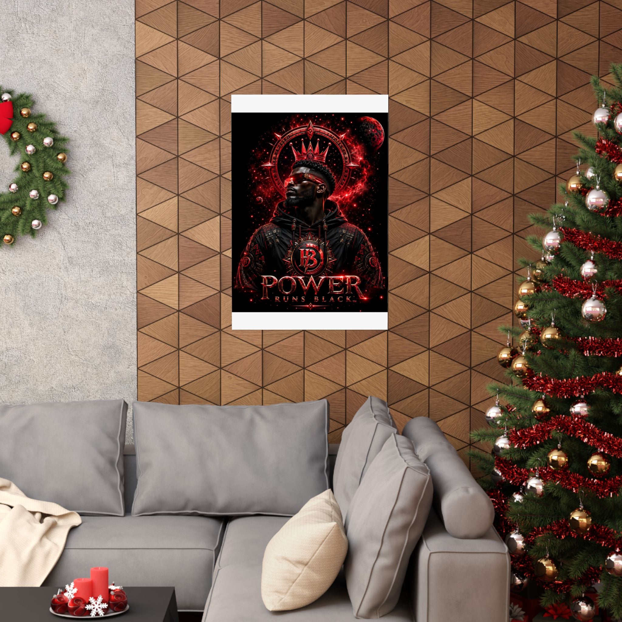 Power Runs Black Matte Poster — Afrocentric King Portrait (Vertical) by Power Runs Black