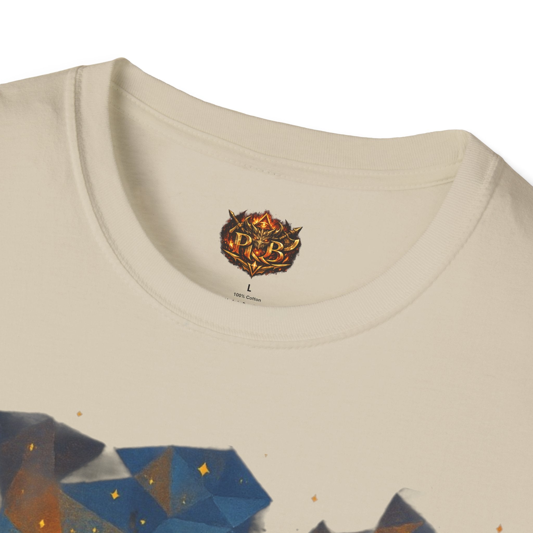 PRB Flame Silhouette Warrior T-Shirt | Fiery Geometric Backdrop by Power Runs Black