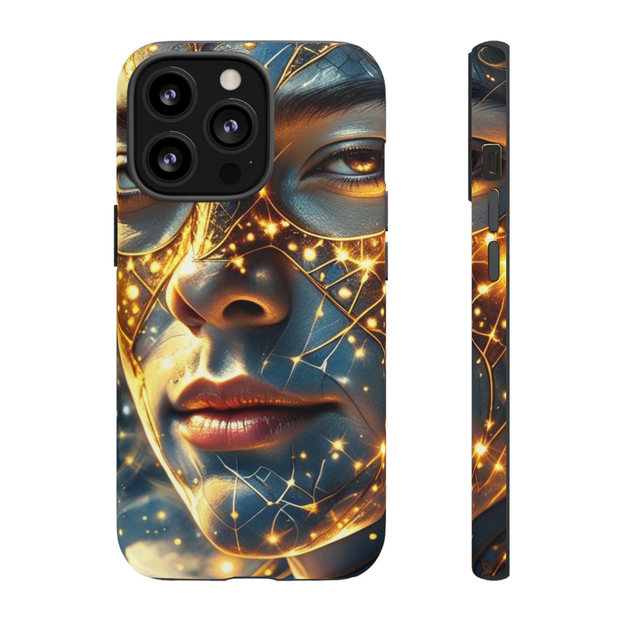 PRB Galactic Portrait Tough Case | Cosmic Face Phone Case, Starry Nebula Design by Power Runs Black