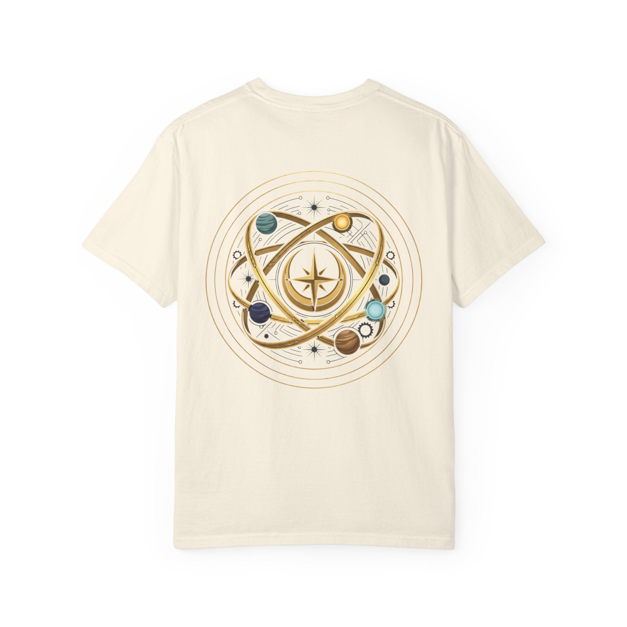 PRB Crown & Cosmos Graphic T-Shirt | Gold Royal Crest & Celestial Back by Printify