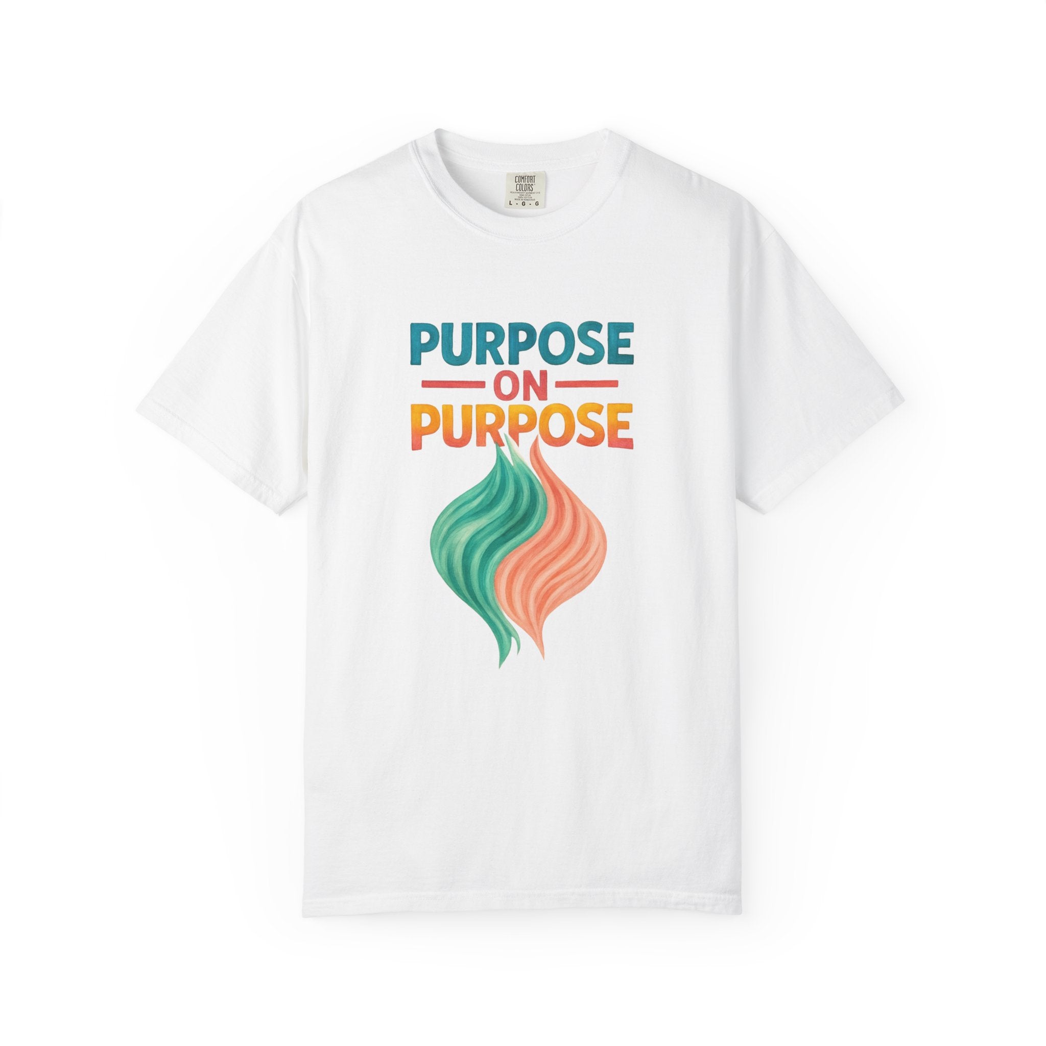 PRB Purpose On Purpose T-Shirt — Inspirational Graphic Tee with Abstract Wave Design by Power Runs Black
