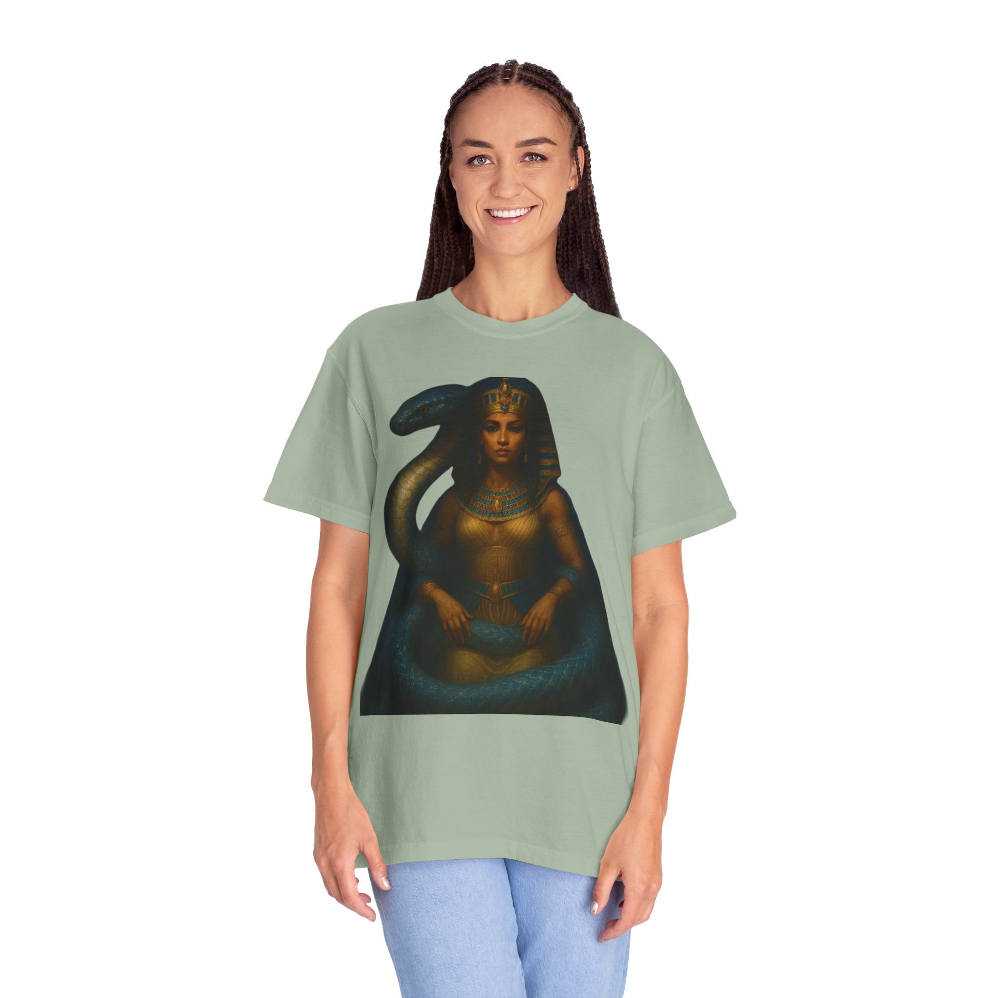 PRB Egyptian Goddess with Snake T-Shirt | Pharaoh Serpent Art Tee by Power Runs Black