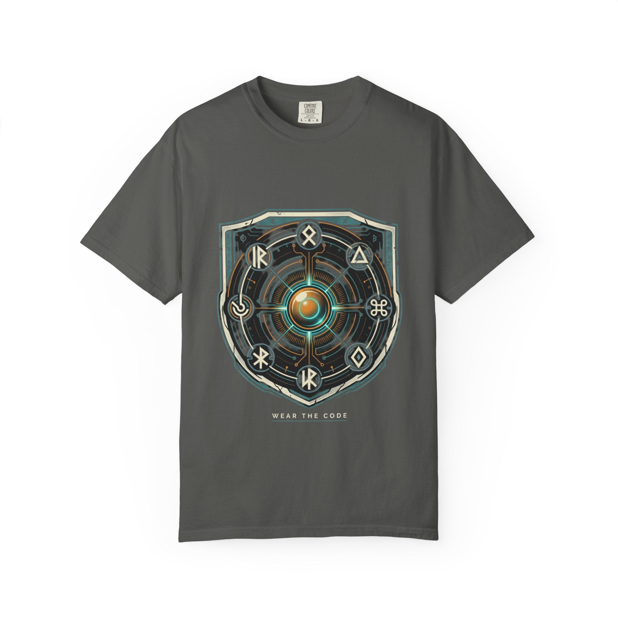 Power Runs Black PRB "Wear The Code" Mystic Shield T-Shirt — Geometric Sigil Graphic Tee by Power Runs Black
