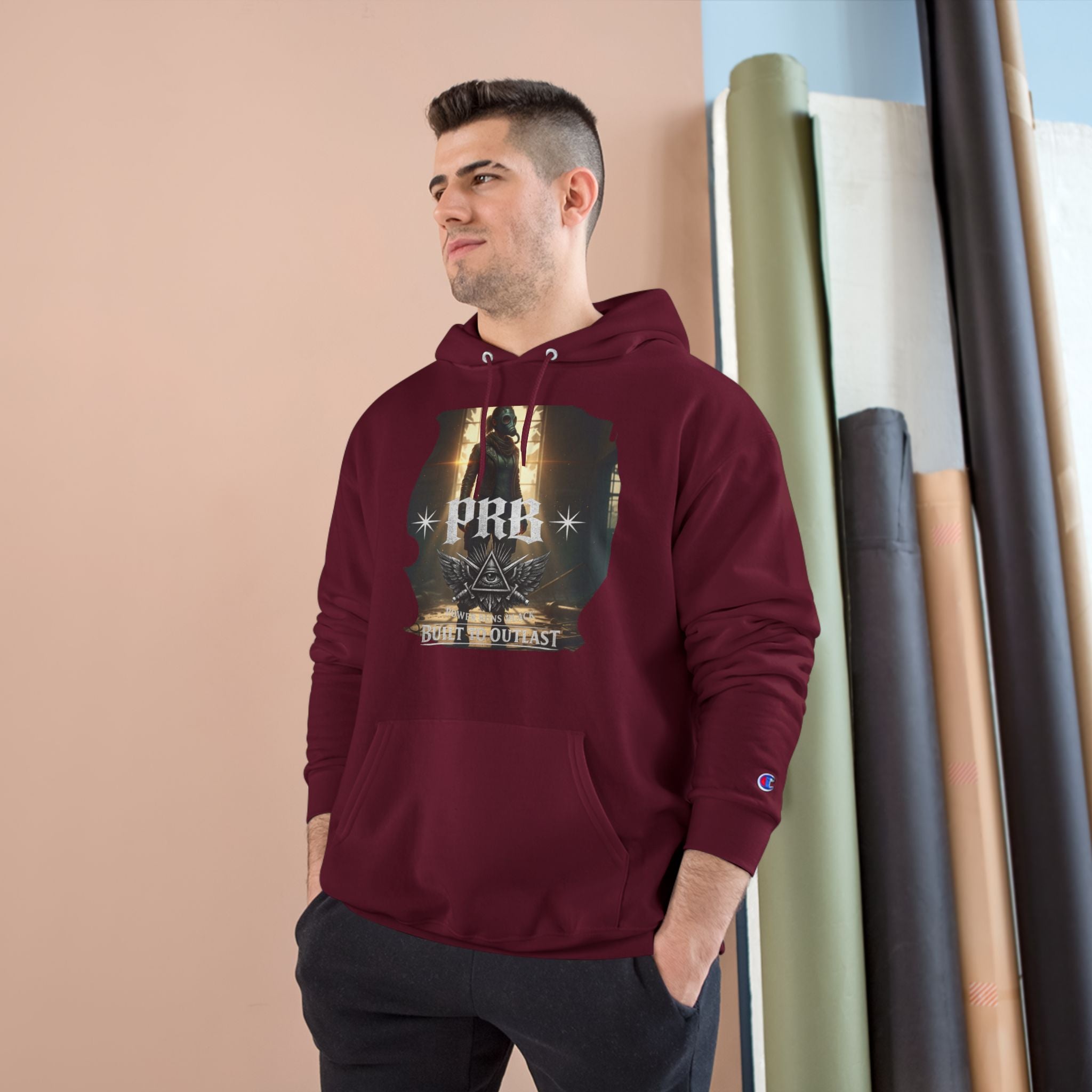 PRB Champion Hoodie — Vintage Tour Graphic Pullover by Power Runs Black