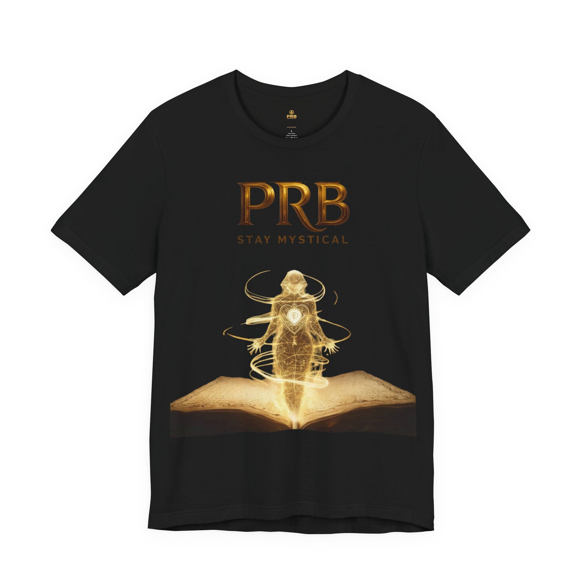 PRB Mystical Graphic Tee – "PRB Stay Mystical" Spiritual Book & Light Design by Power Runs Black