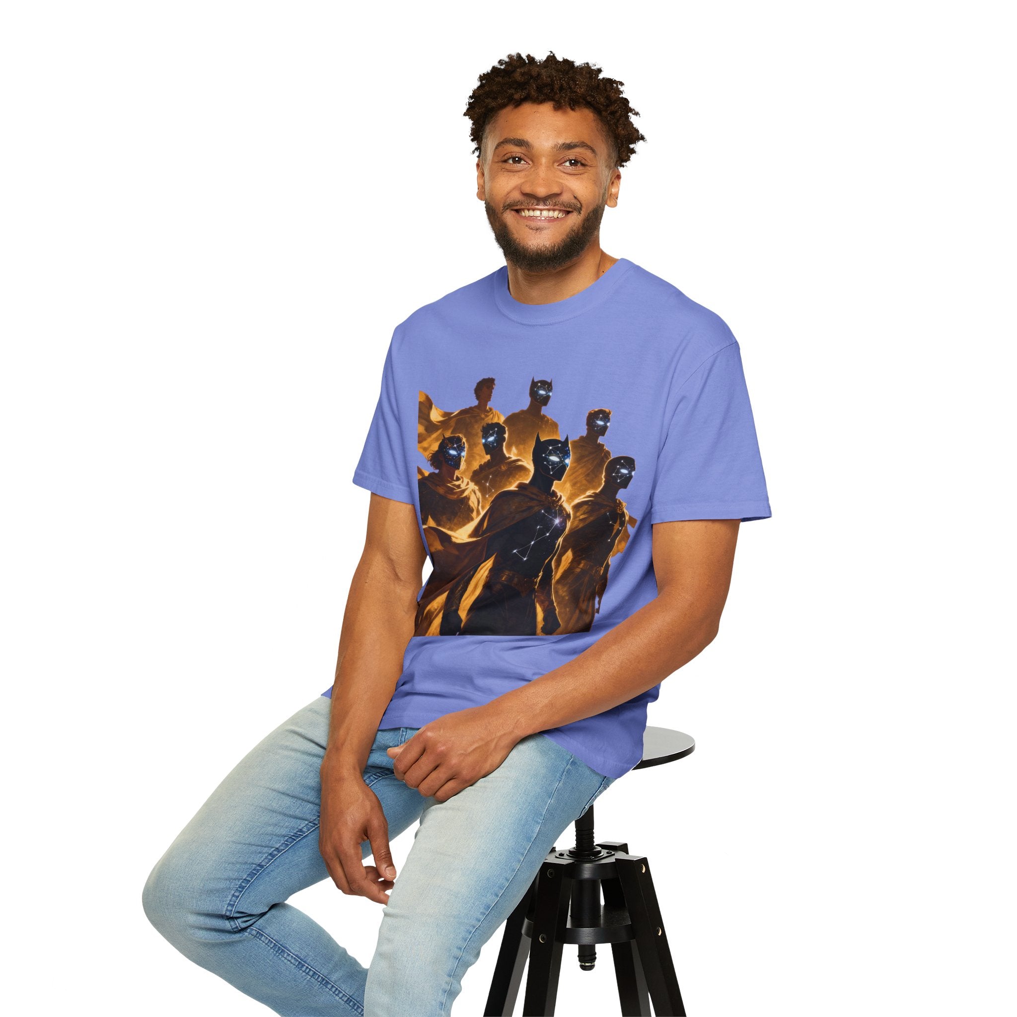 PRB Cosmic Heroes Graphic Tee (Golden Cloaks & Starry Faces) by Power Runs Black