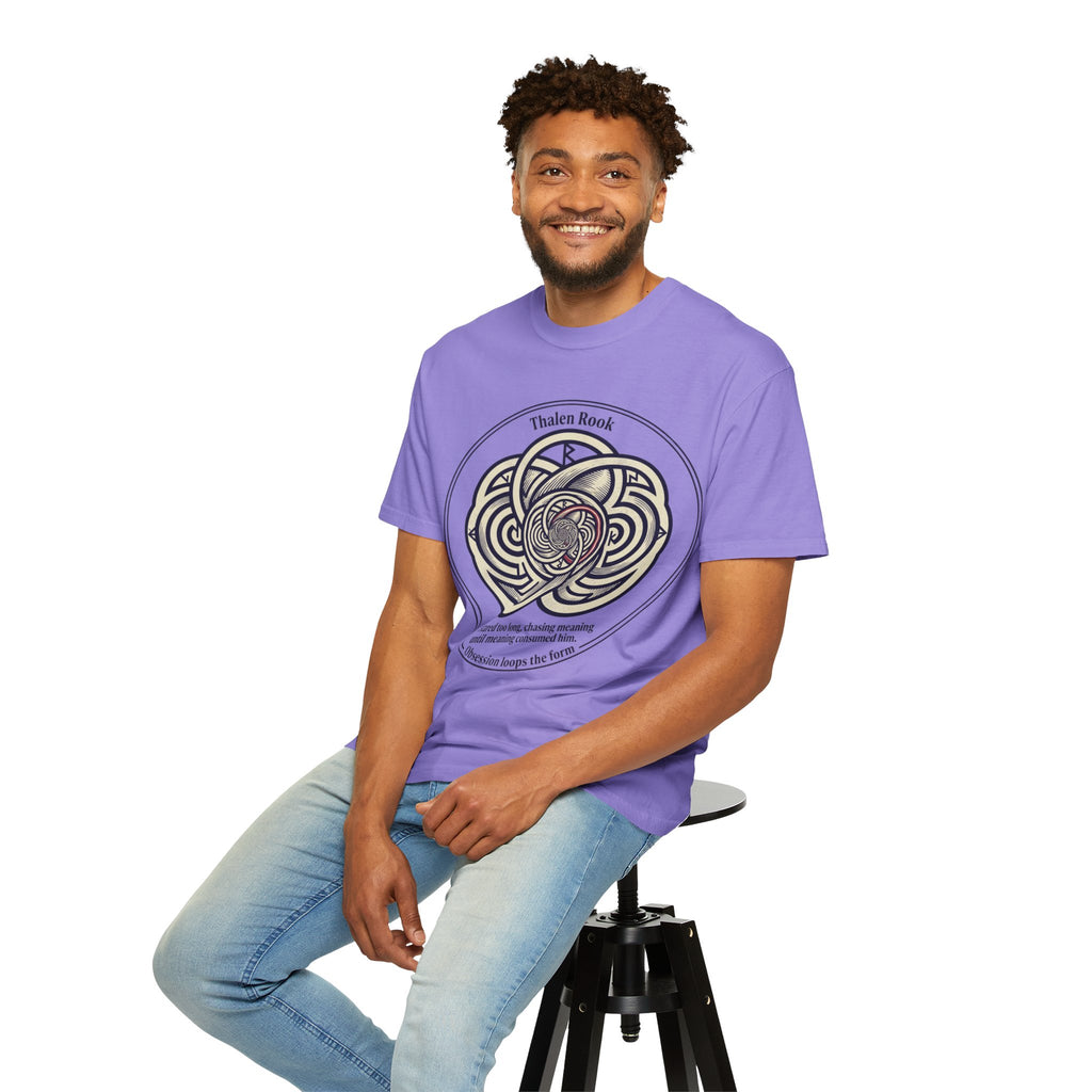 Power Runs Black PRB Thalen Rook Celtic Knot Graphic T-Shirt — "He stared too long..." Quote Tee by Power Runs Black