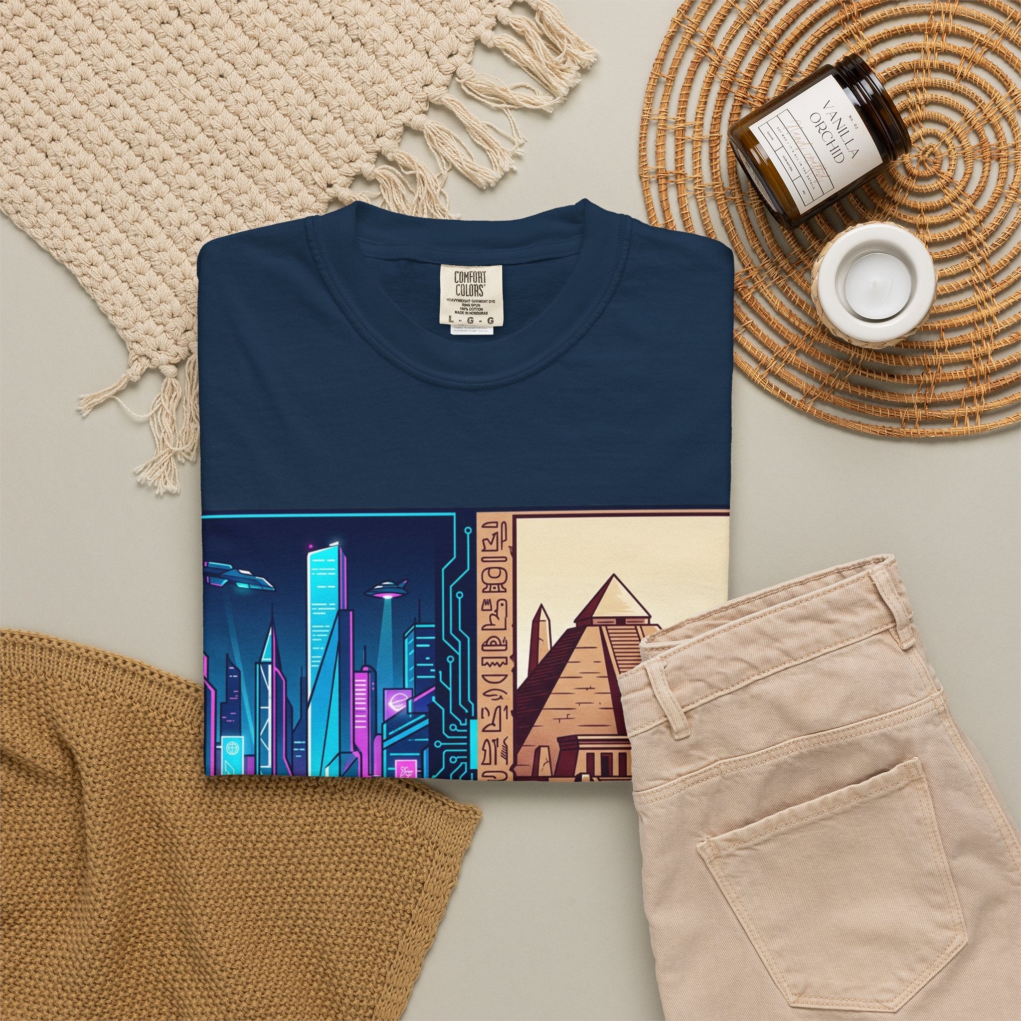 Power Runs Black PRB Blue Technopolis/ Red Dominion Two Worlds One System T-Shirt by Power Runs Black