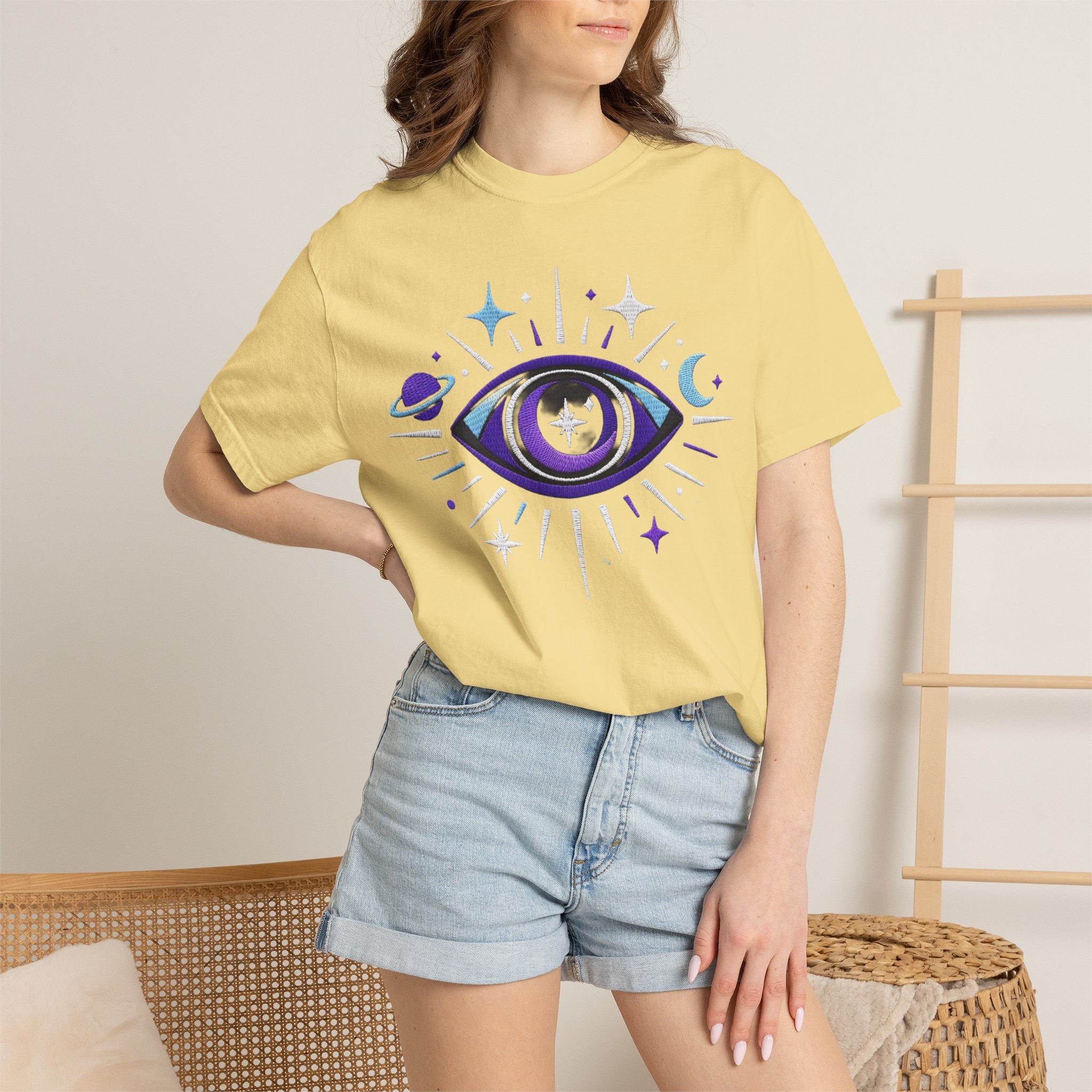 PRB Mystic All-Seeing Eye T-shirt | Cosmic Moon and Stars by Power Runs Black