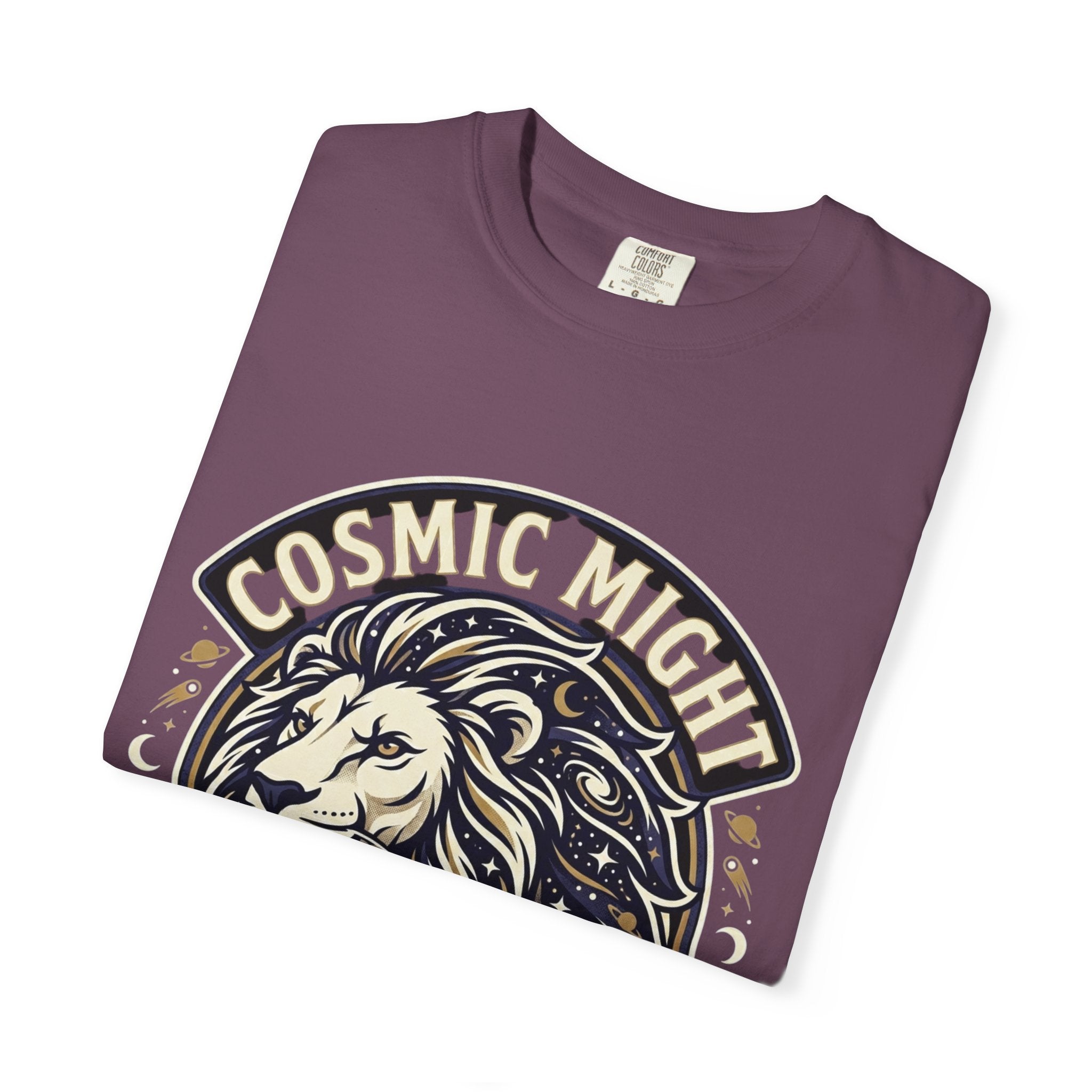 PRB Starforged Flex Cosmic Might Unleashed Lion Graphic T-Shirt — "Unleashed" Inspirational Lion Tee by Power Runs Black