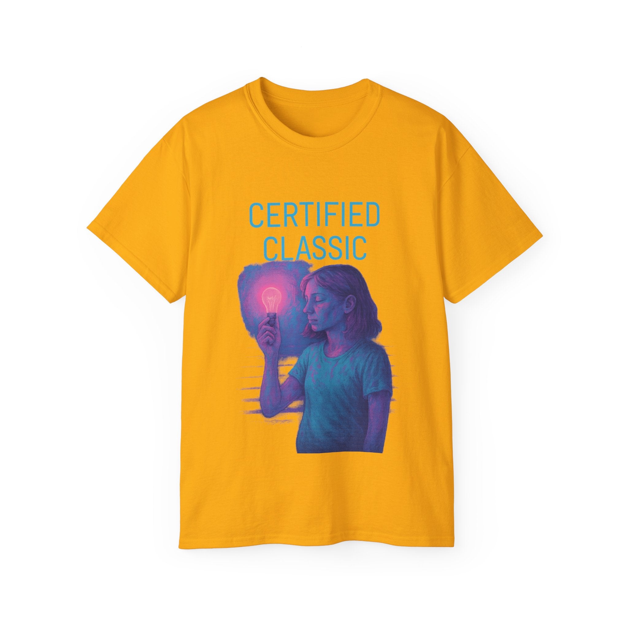 PRB Certified Classic portrait tee | Retro portrait holding light by Power Runs Black