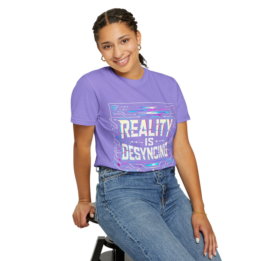 Power Runs Black PRB Glitchy Pastel "Reality Is Desyncing" T-Shirt by Printify