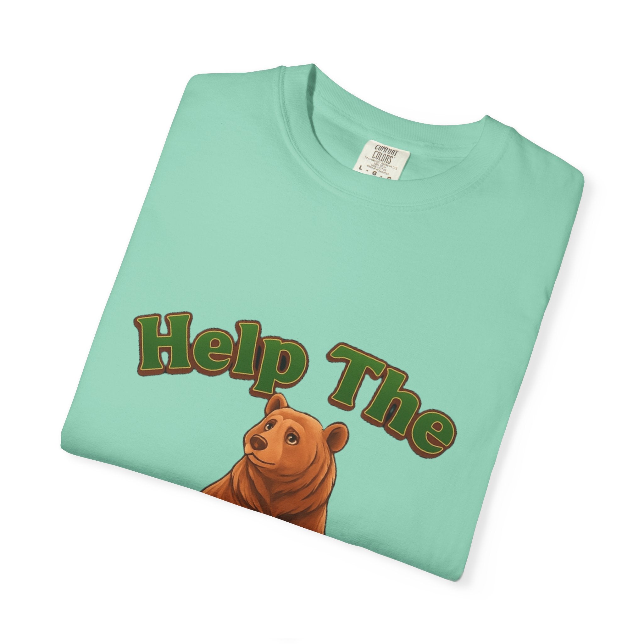 Power Runs Black PRB Help The Bear T-shirt | Cute Sitting Bear Illustration by Power Runs Black