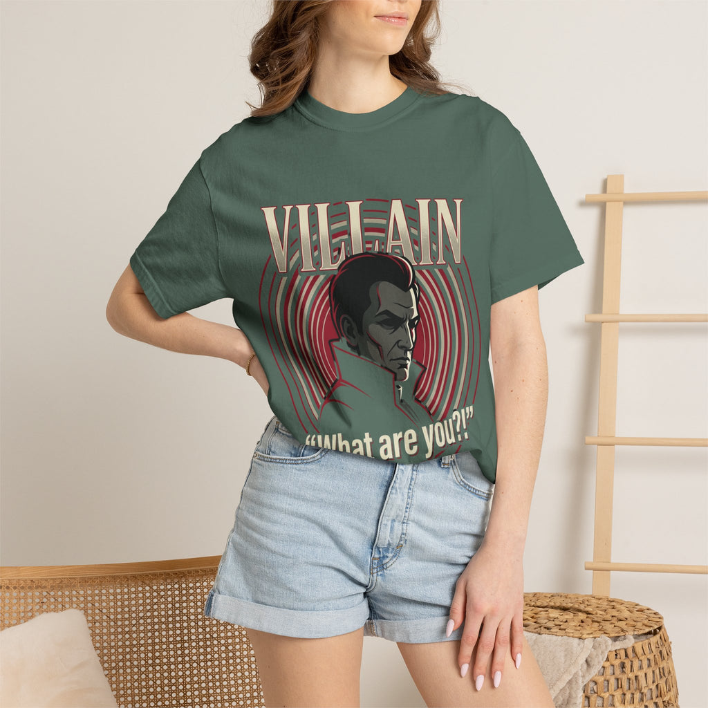 Power Runs Black Villain Portrait T-Shirt — "What Are You?" Graphic Tee by Power Runs Black