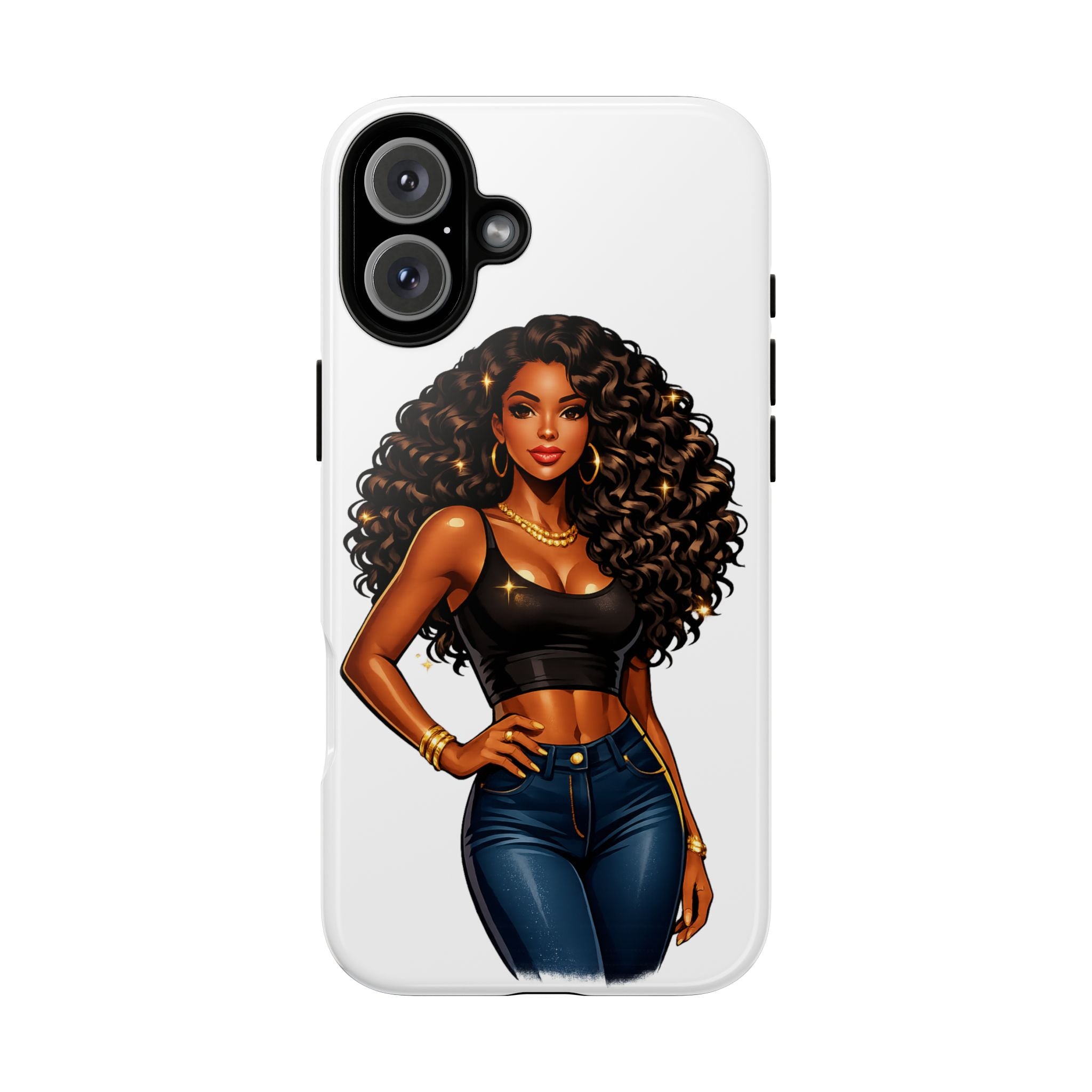 Pretty Rich Bitch by PRB Curly Hair Phone Case by Printify