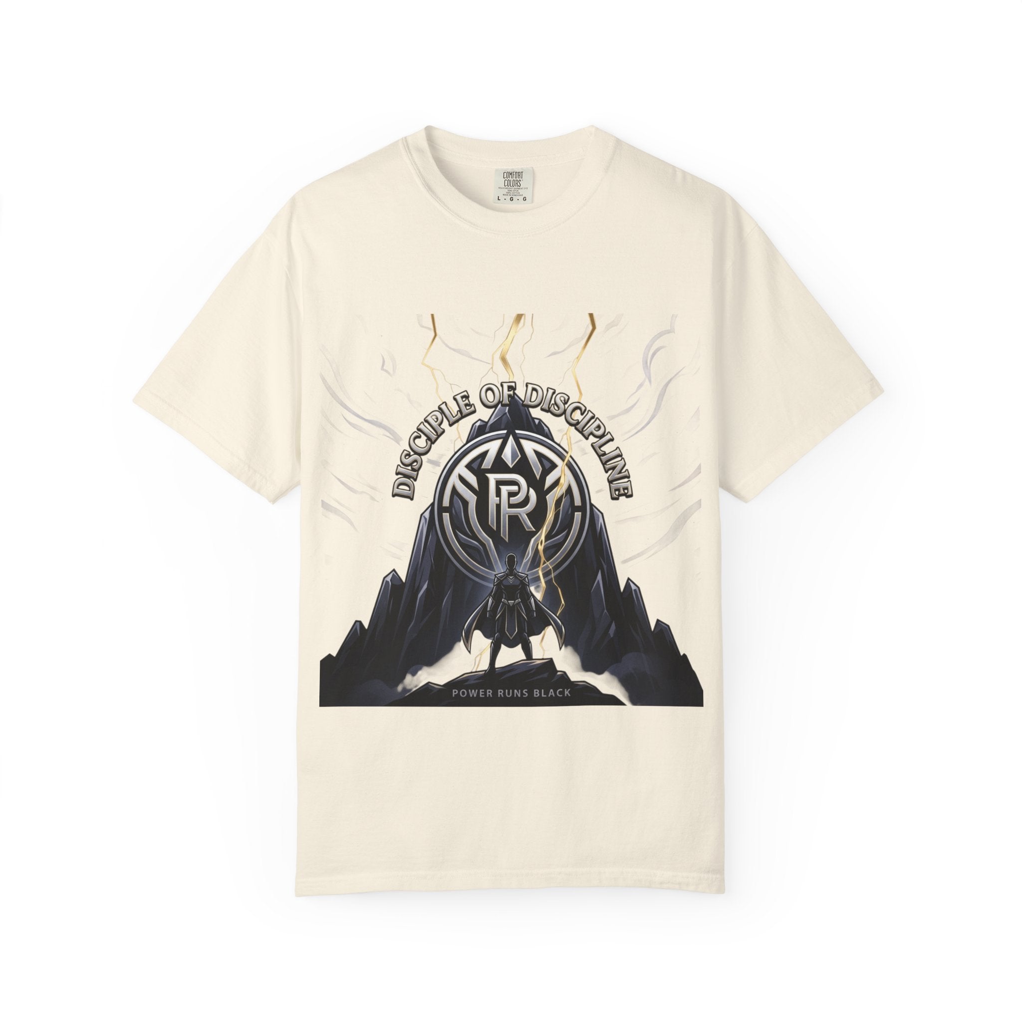 Printify PRB Disciple of Discipline logo mountain graphic T-Shirt | Crest emblem tee - T-Shirt