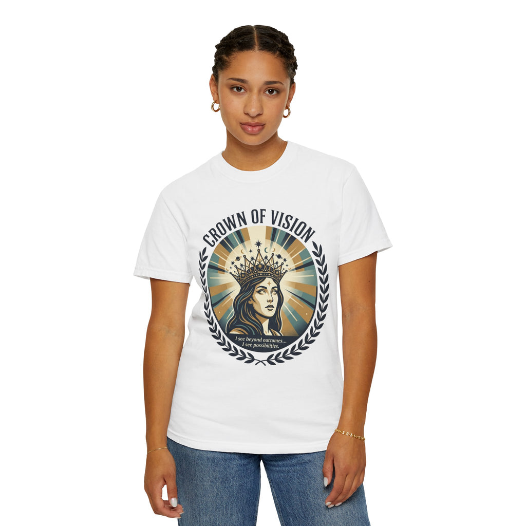 Power Runs Black Crown of Vision T-Shirt — Vintage Inspirational Graphic Tee by Printify